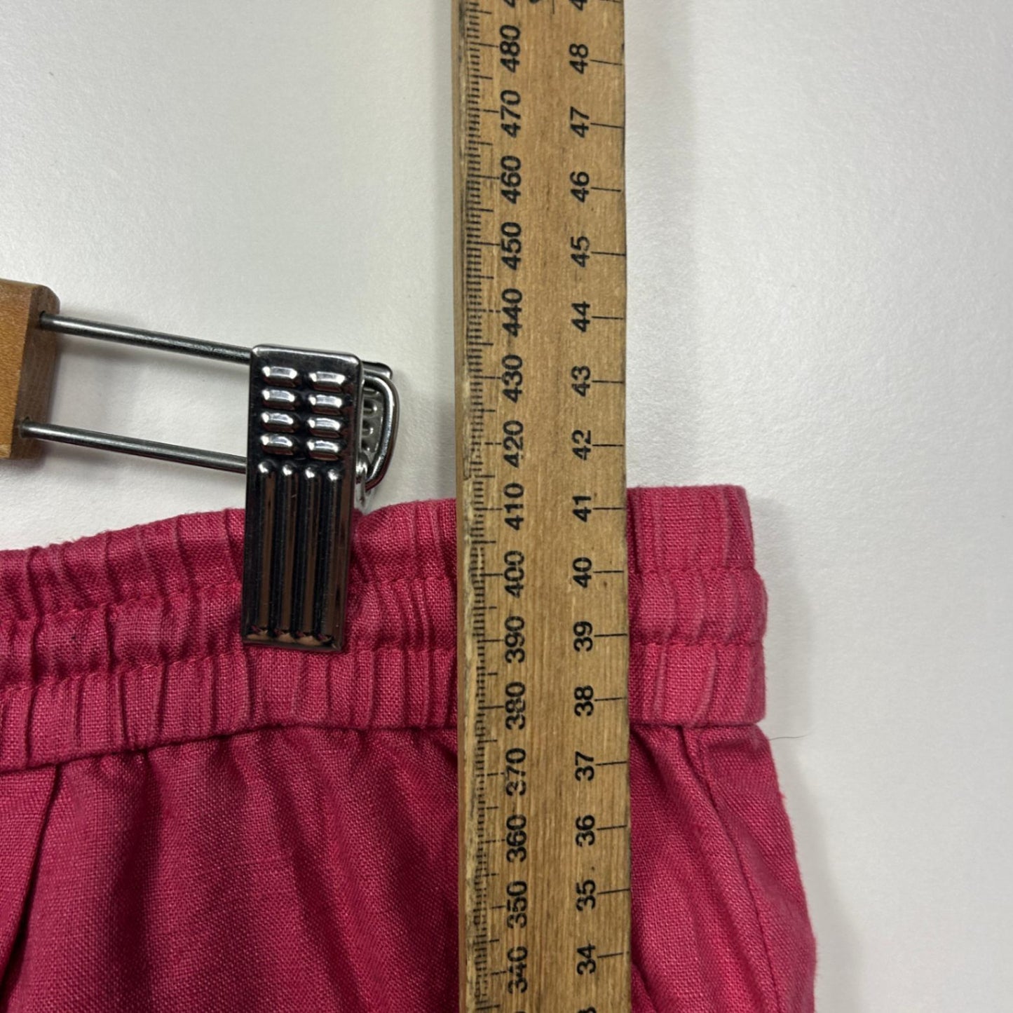 Sussan Linen Shorts Size 16 Pink Pockets Drawstring
