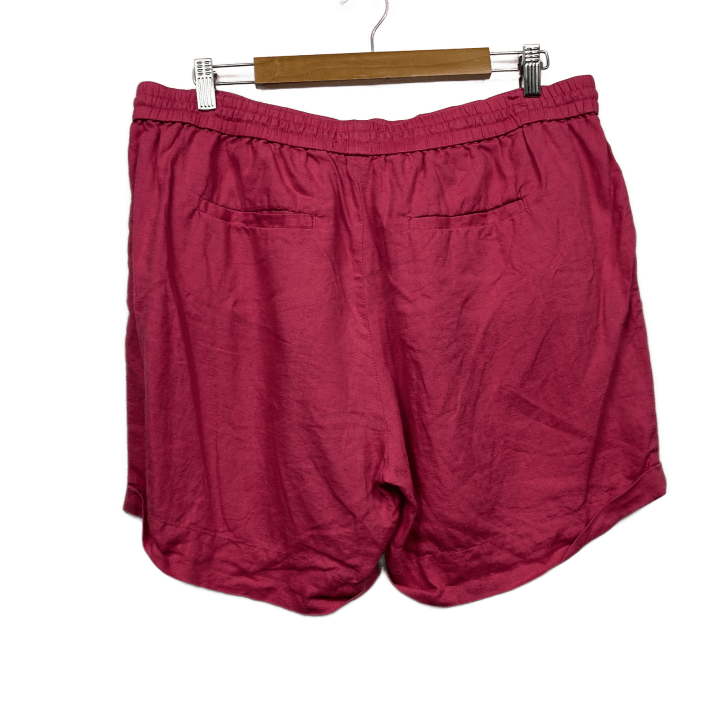Sussan Linen Shorts Size 16 Pink Pockets Drawstring