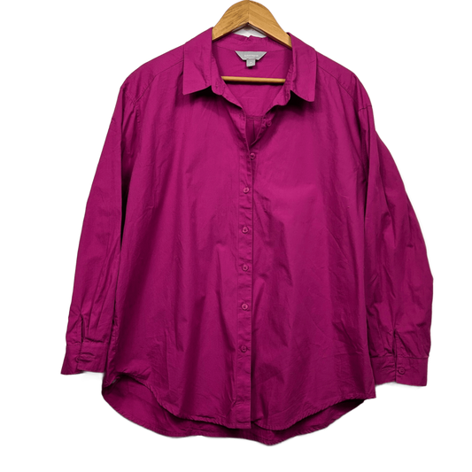Suzanne Grae Cotton Long Sleeve Collared Blouse Top Size 14
