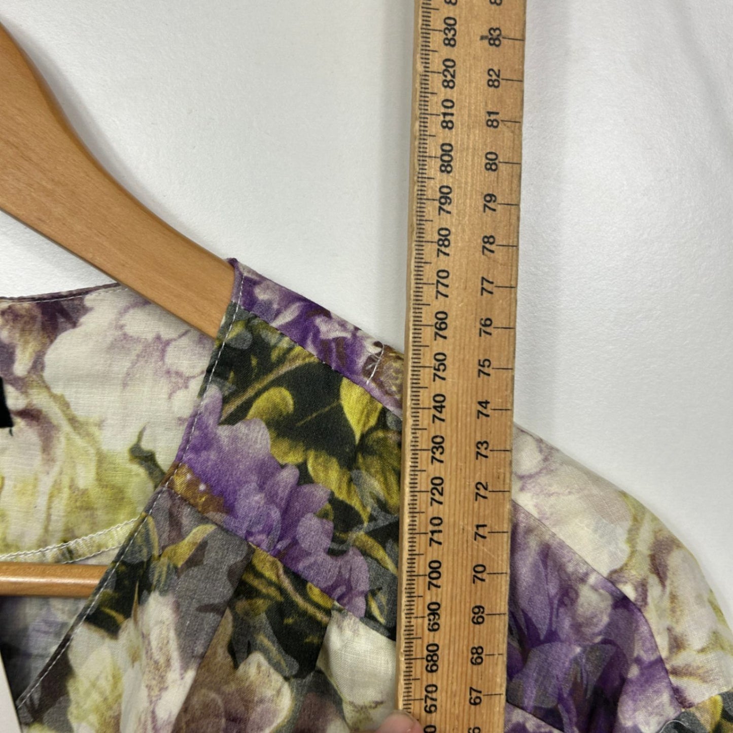 New Hodgson Button Up Top Size 28 Long Sleeve Floral Cotton Blend