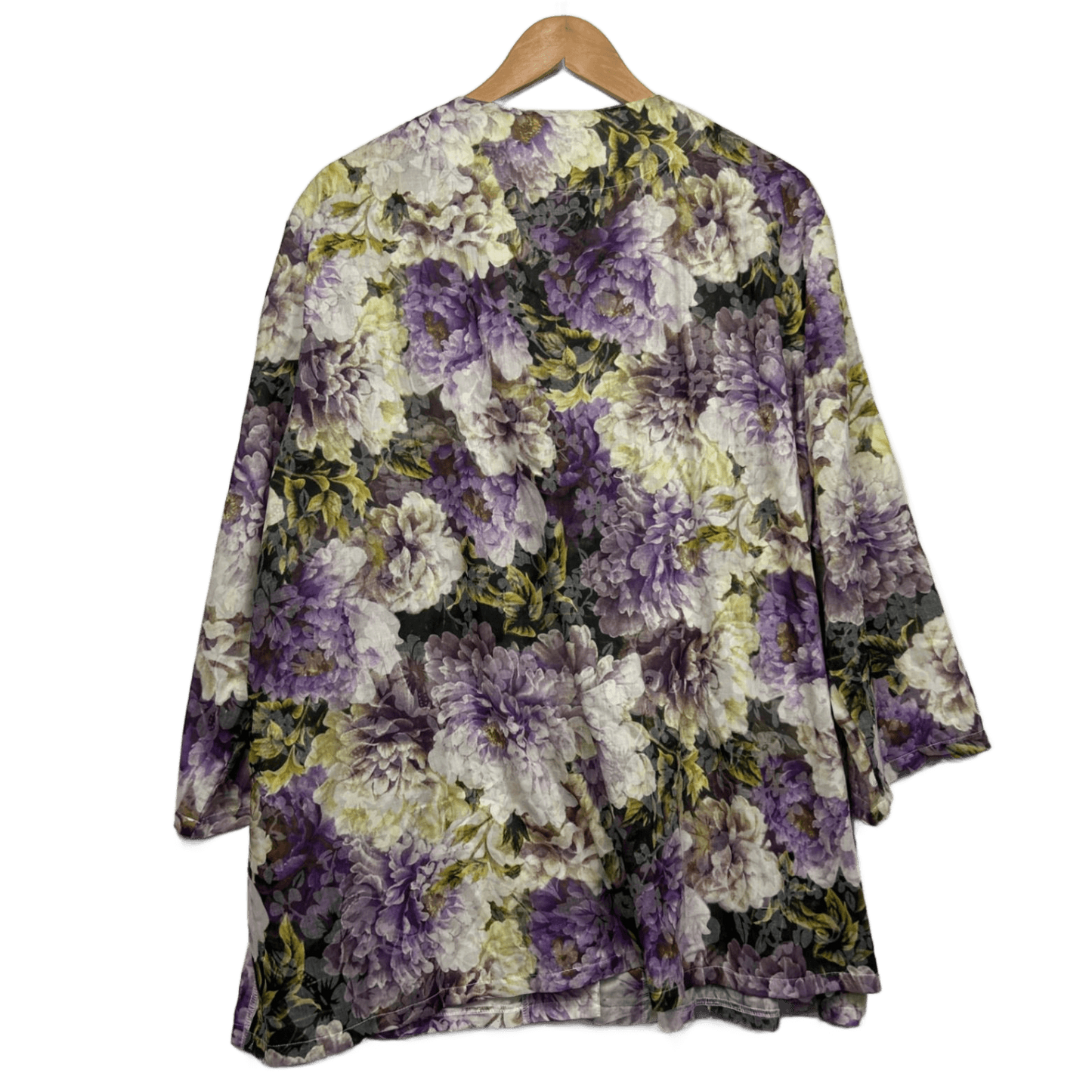 New Hodgson Button Up Top Size 28 Long Sleeve Floral Cotton Blend