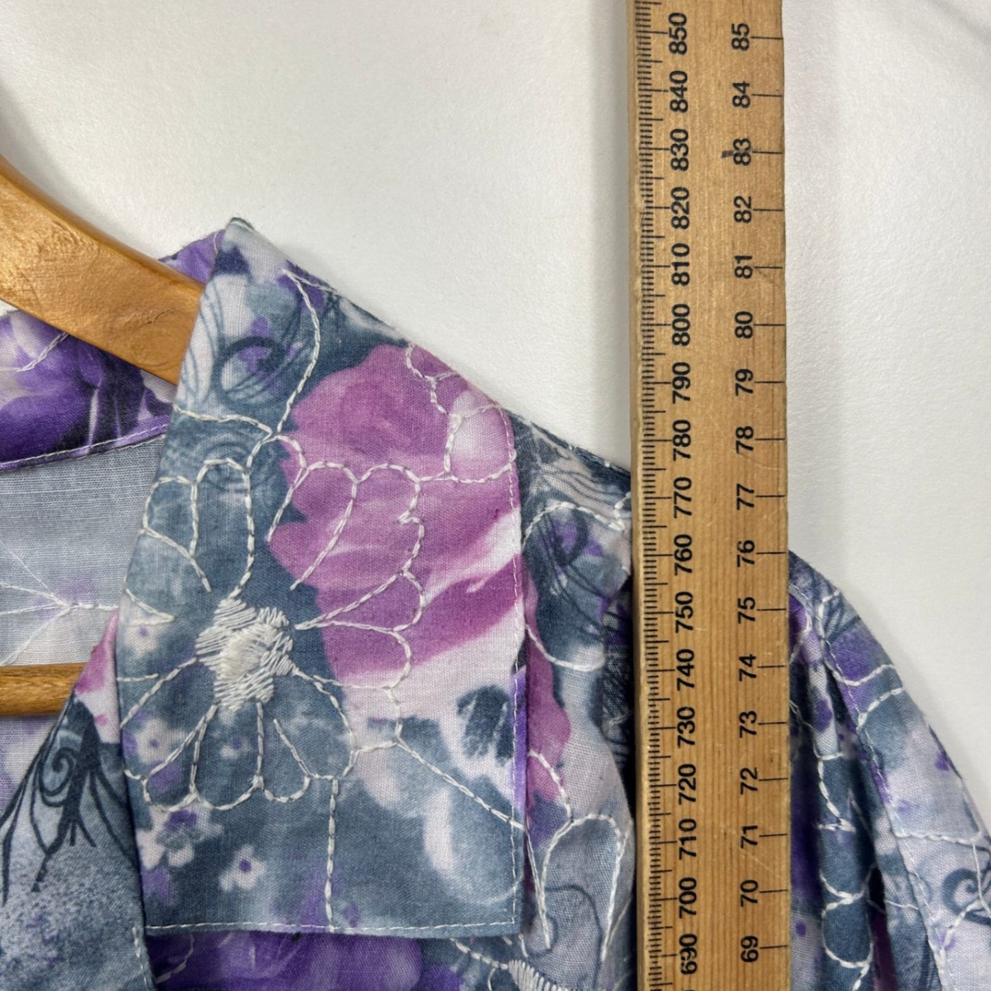 Hodgson Button Up Top Size 34 Multicoloured Floral Long Sleeve Embroidered Cotton Blend
