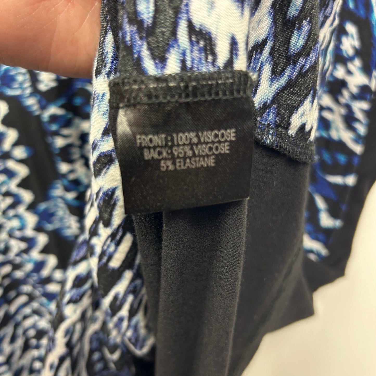 Autograph Tunic Top Size 26 Black Blue Short Sleeve Viscose Blend