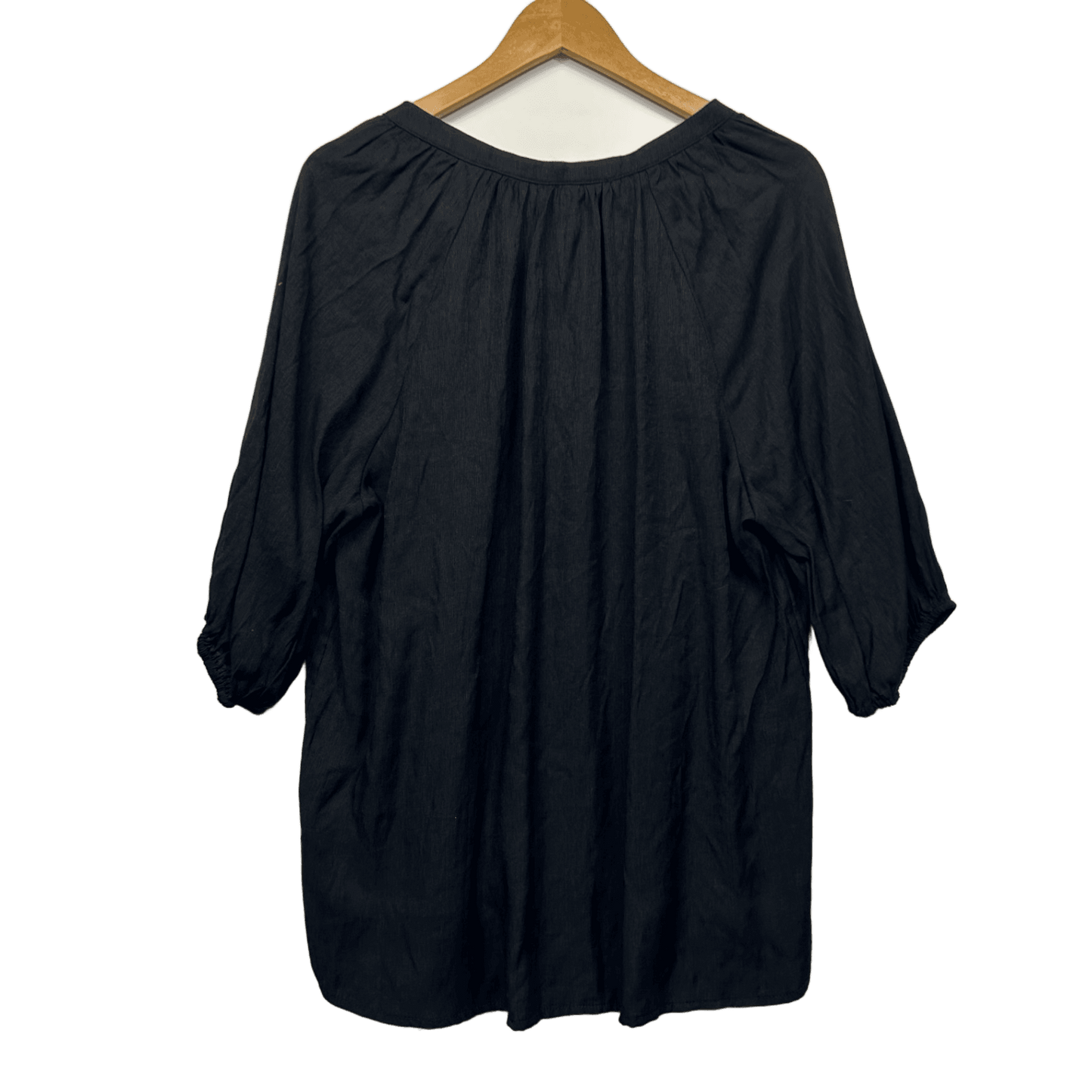 New &me Top Blouse Size 18 Black 3/4 Sleeve Viscose Blend