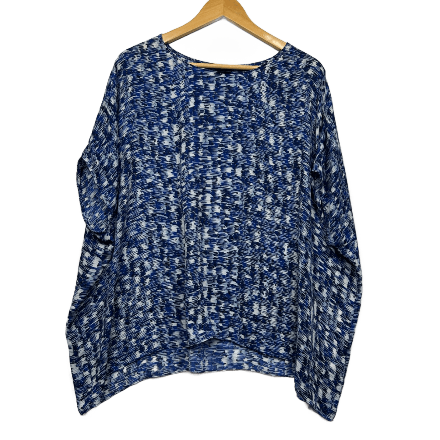 David Lawrence Kaftan Top Size 16 Blue Short Sleeve