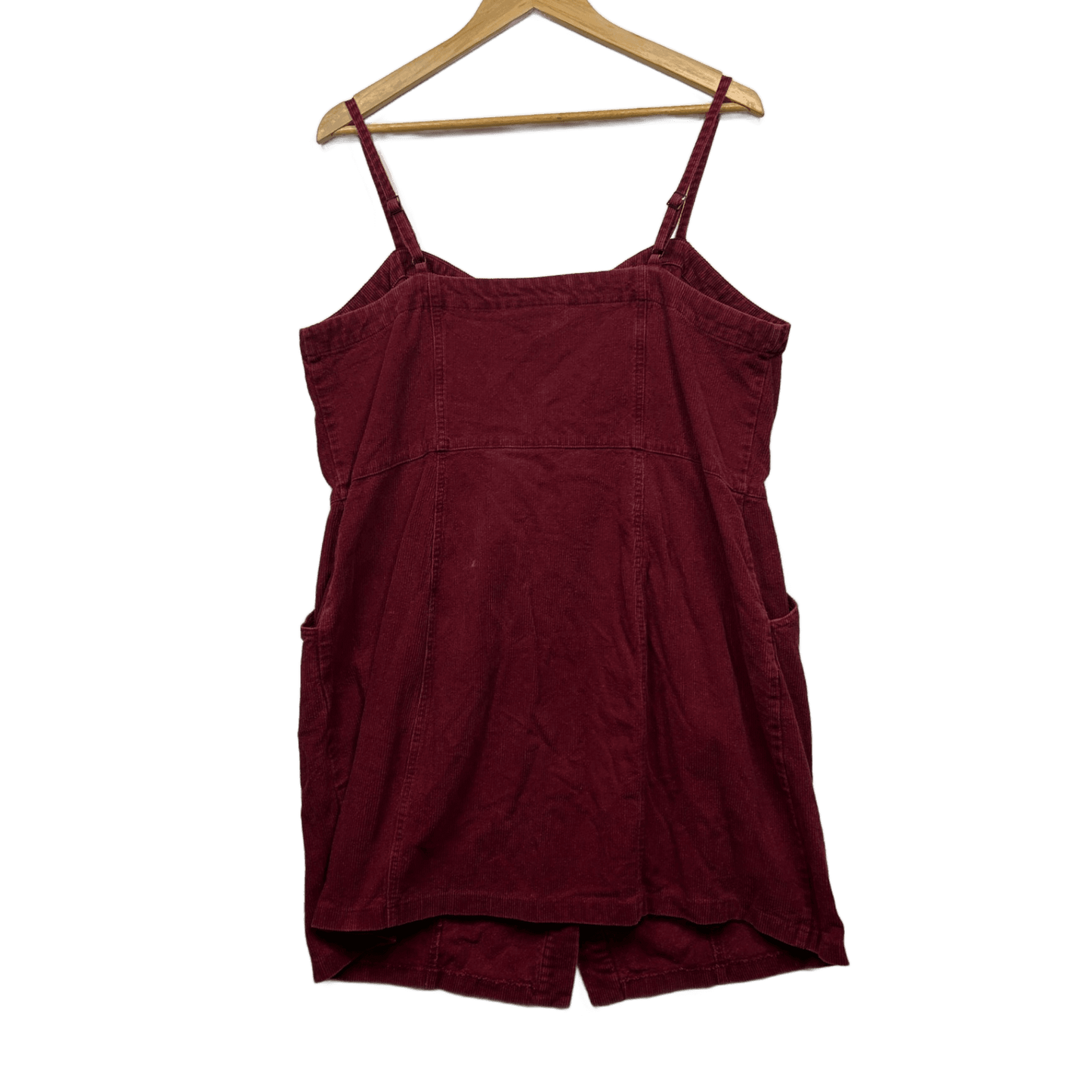 City Chic CCX Mini Corduroy Dress Size 16 Plus Small Sleeveless Pockets Adjustable Straps