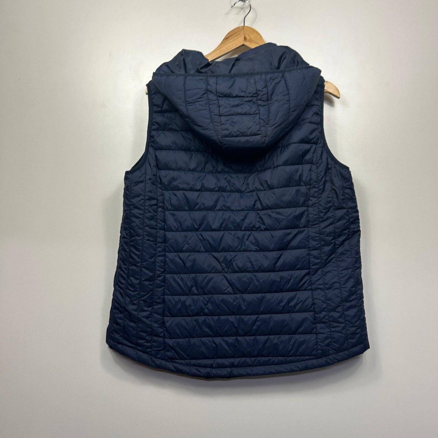 Millers Puffer Vest Size 18 Navy Full Zip Up Sleeveless Hooded