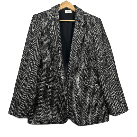 Lily Loves Jacket Blazer Size 14 16 L/XL Black White Long Sleeve