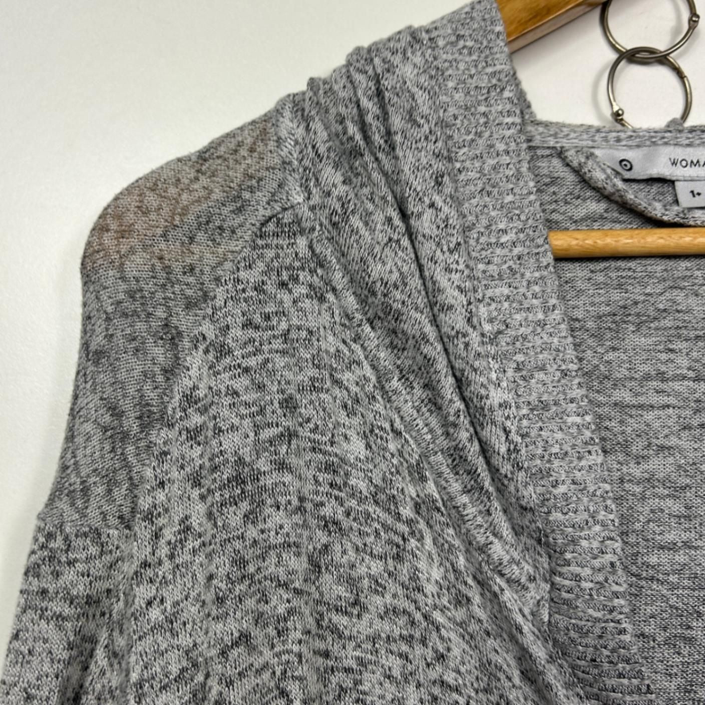 Target Wrap Cardigan Size 16 18 Grey Longline Long Sleeve Knit Viscose Blend