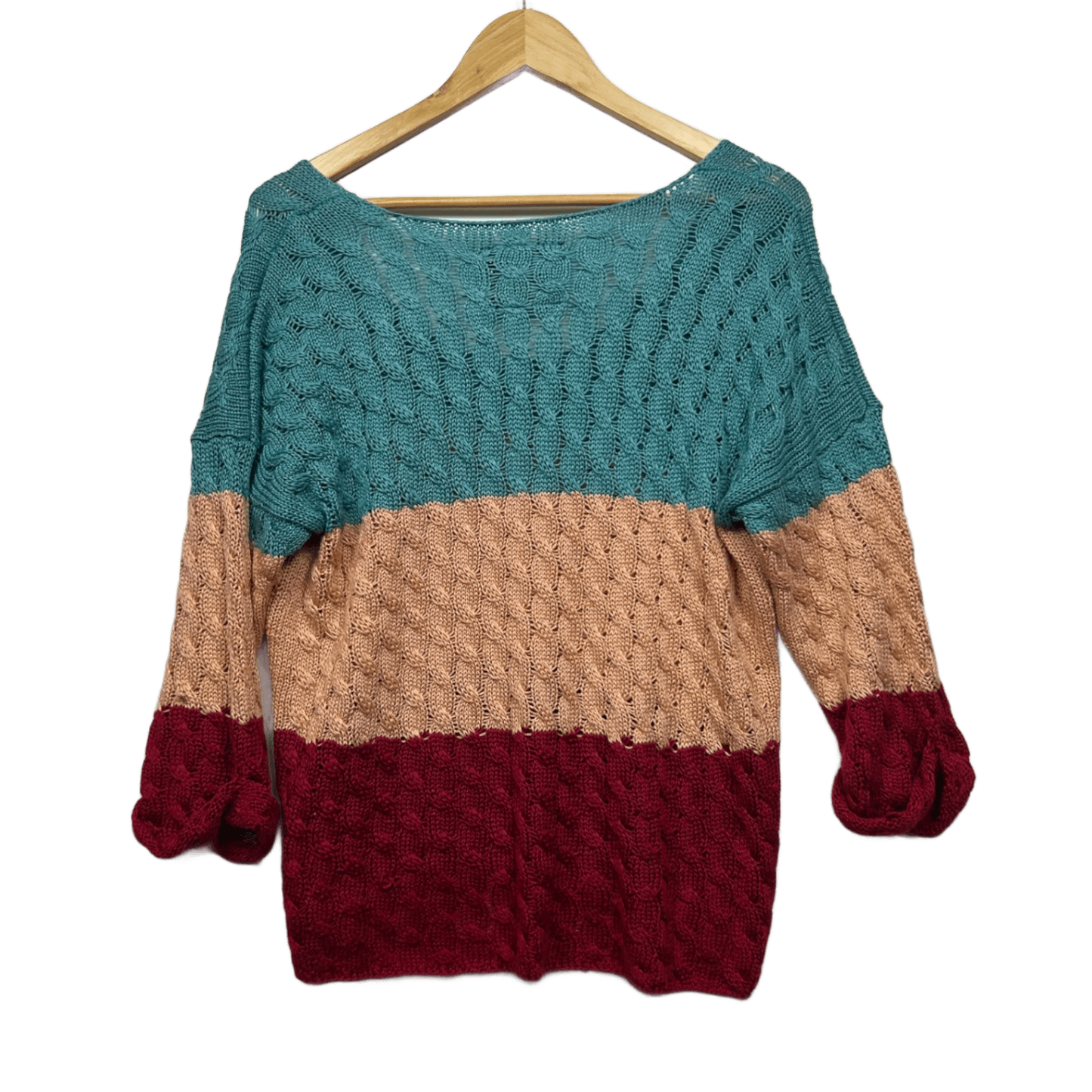 Element Knit Jumper Size 14 Large Long Sleeve Lightweight Colourblock
