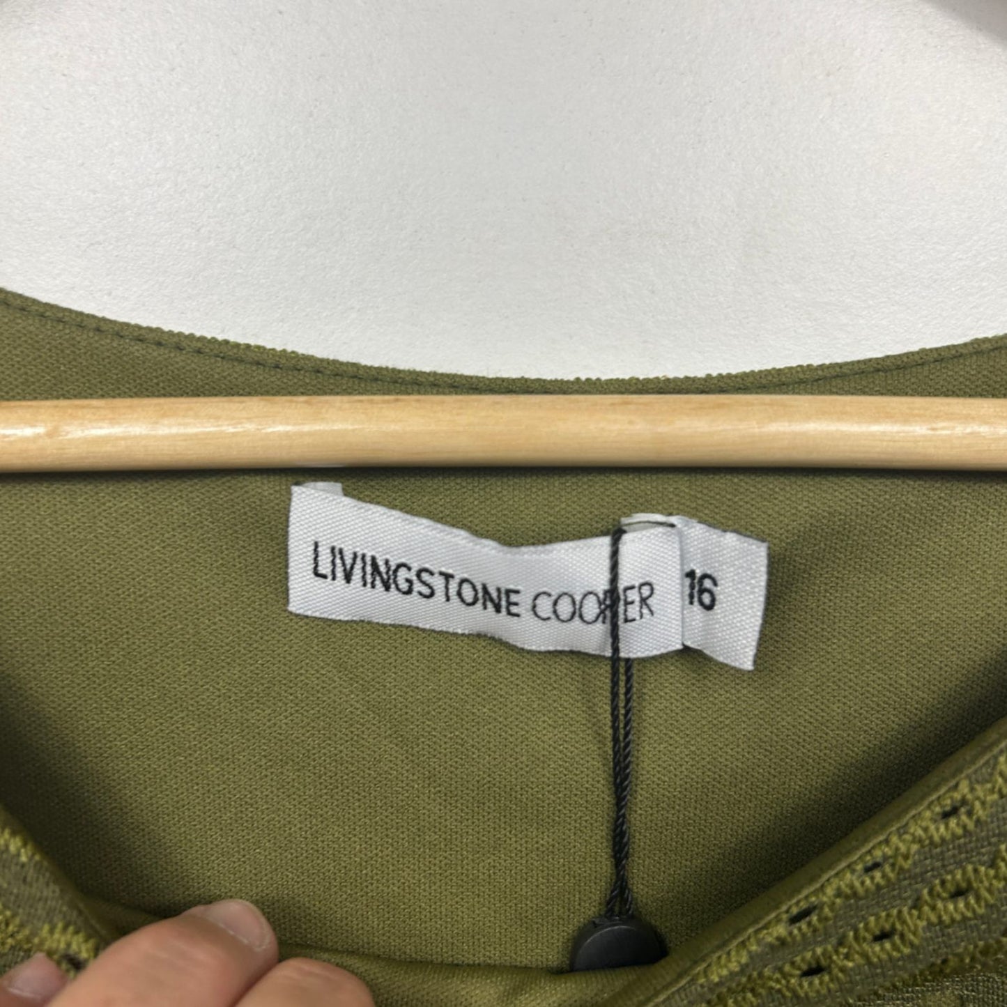 New Livingstone Cooper Cocktail Dress Size 16 Green Cecil Bell Sleeve