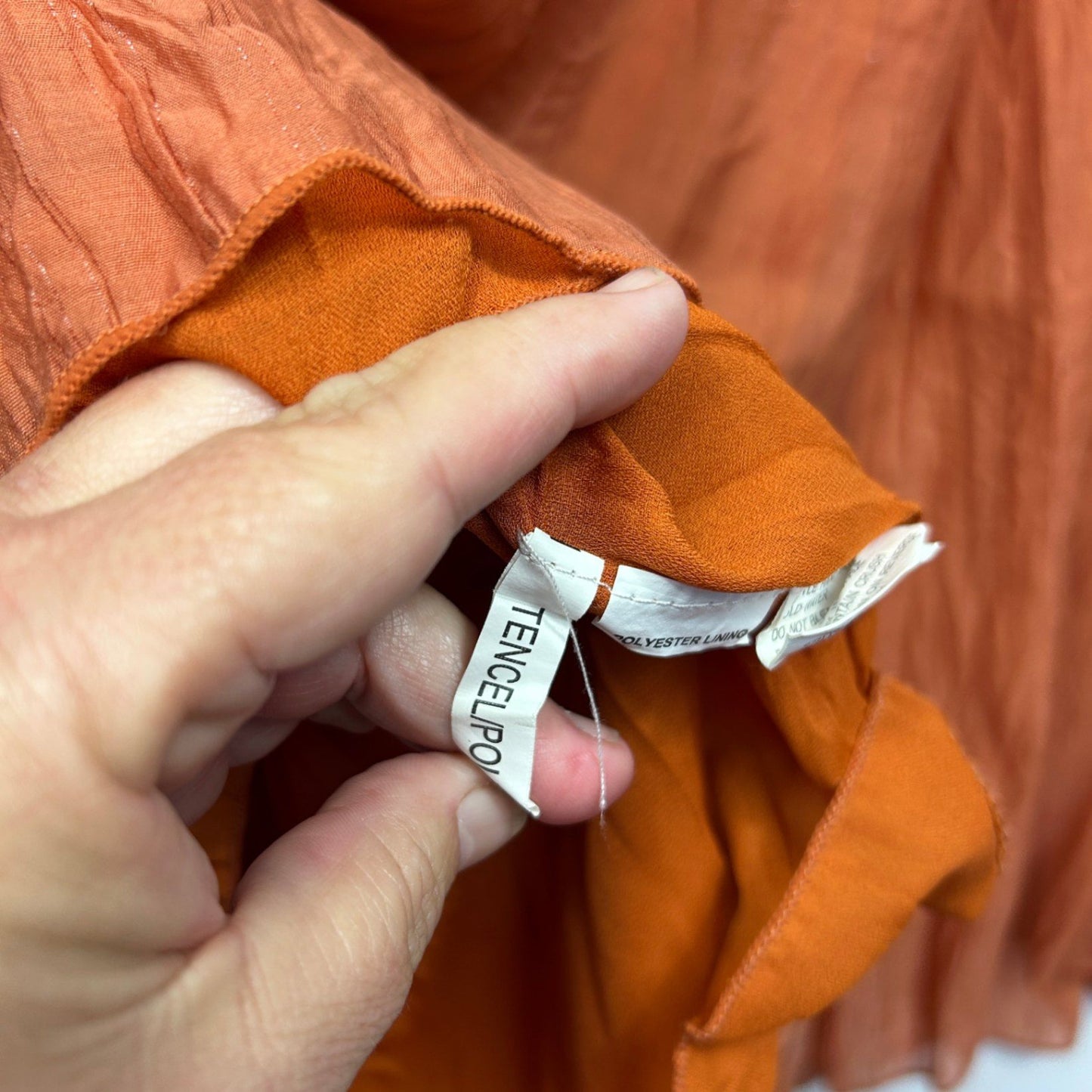 Free Woman Maxi Boho Skirt Size 18 Plus Rust Orange Tencel Blend