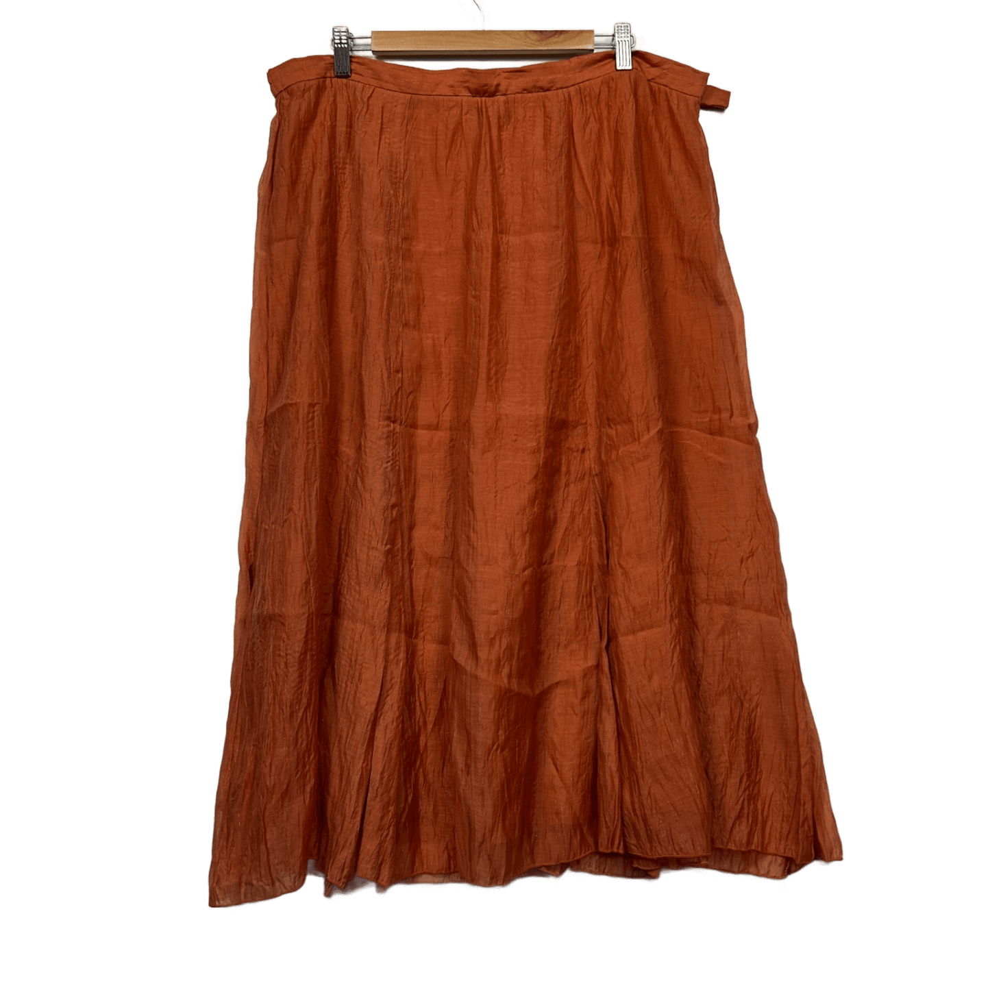 Free Woman Maxi Boho Skirt Size 18 Plus Rust Orange Tencel Blend