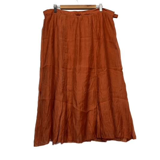 Free Woman Maxi Boho Skirt Size 18 Plus Rust Orange Tencel Blend