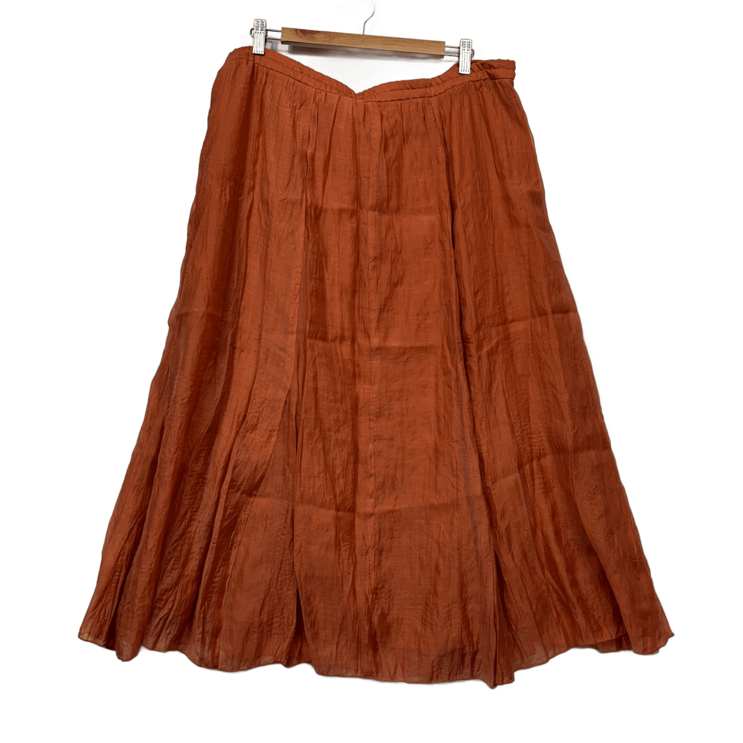 Free Woman Maxi Boho Skirt Size 18 Plus Rust Orange Tencel Blend