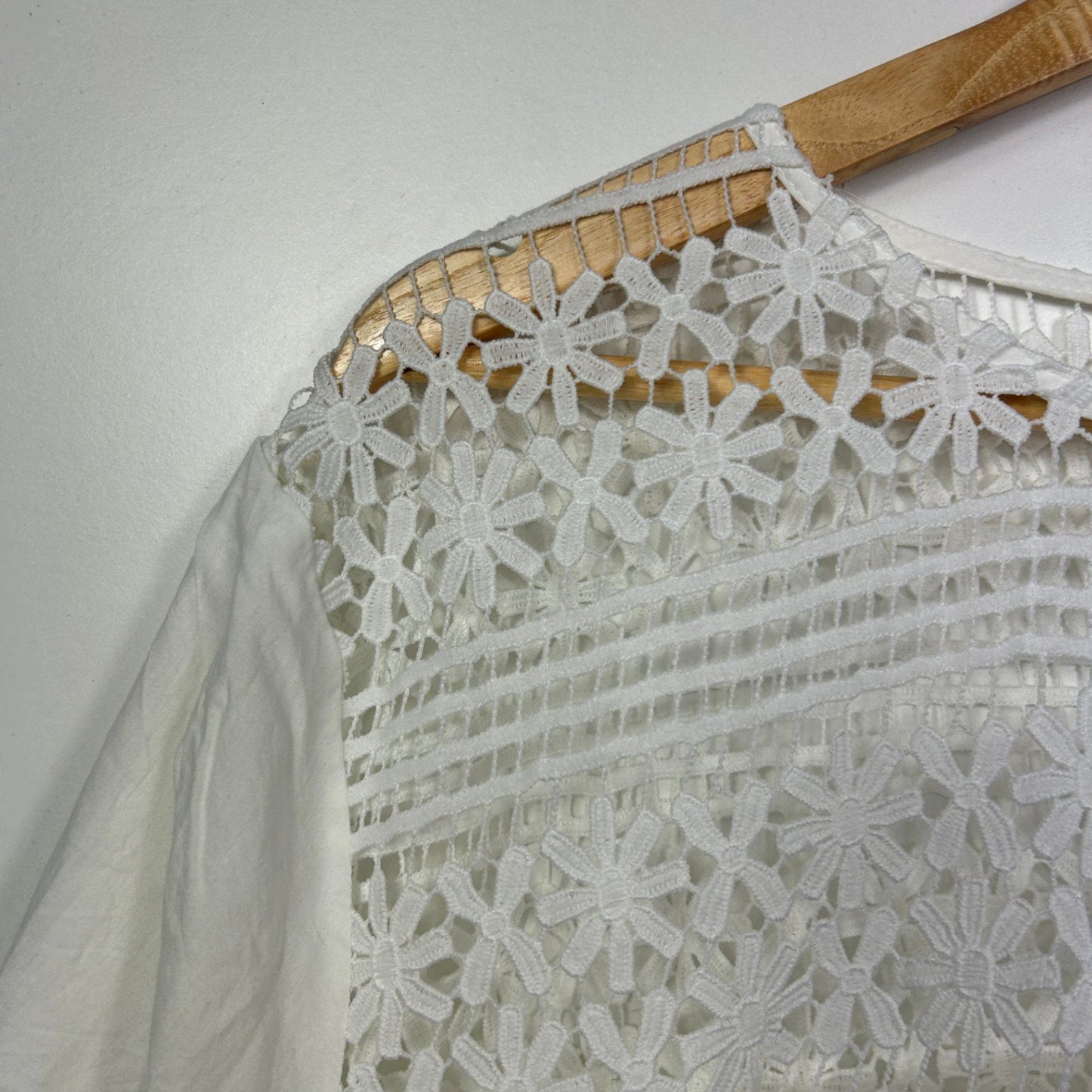 Bohemian Traders Boho Maxi Dress Size 18 2XL White Long Sleeve Long Length Crochet Trim