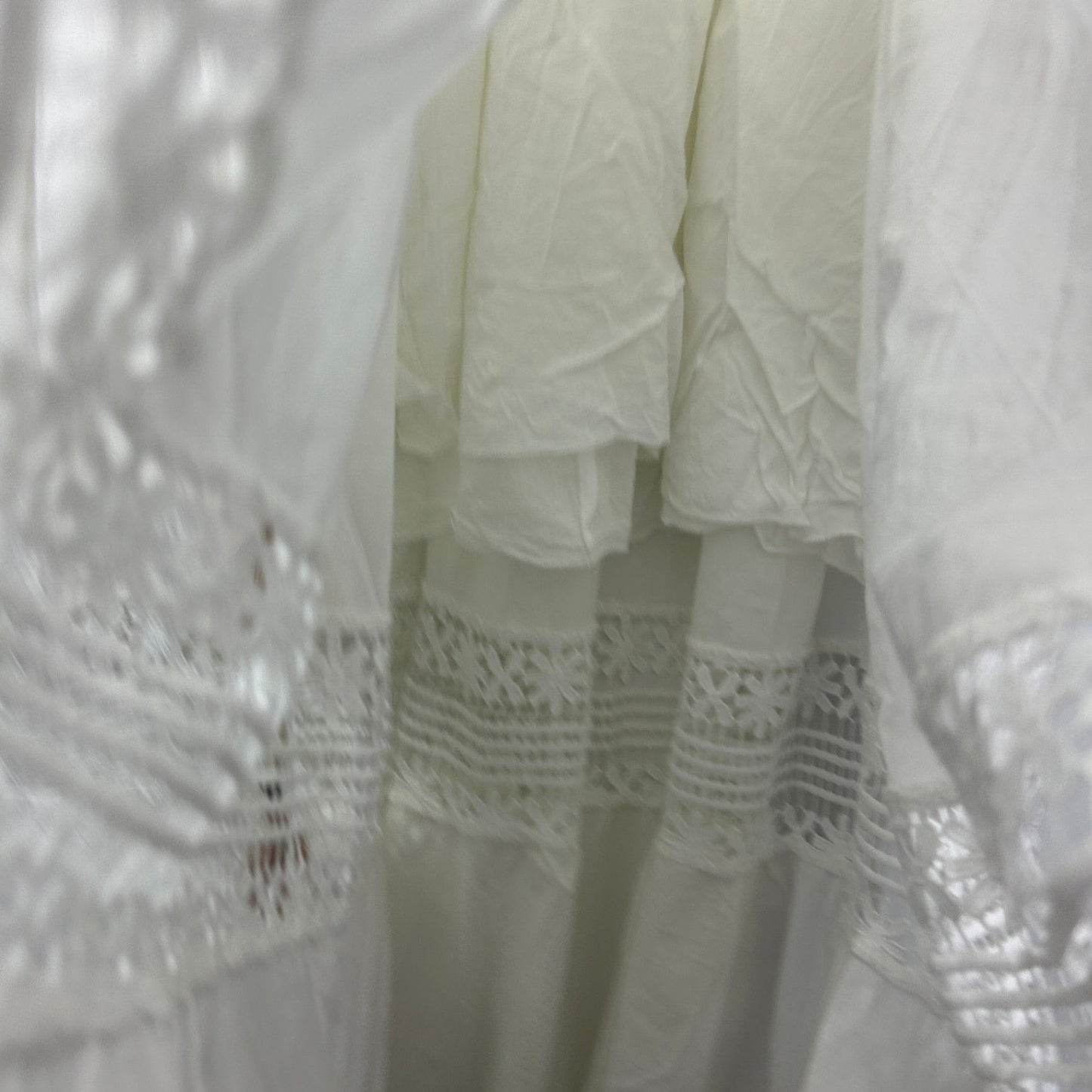 Bohemian Traders Boho Maxi Dress Size 18 2XL White Long Sleeve Long Length Crochet Trim