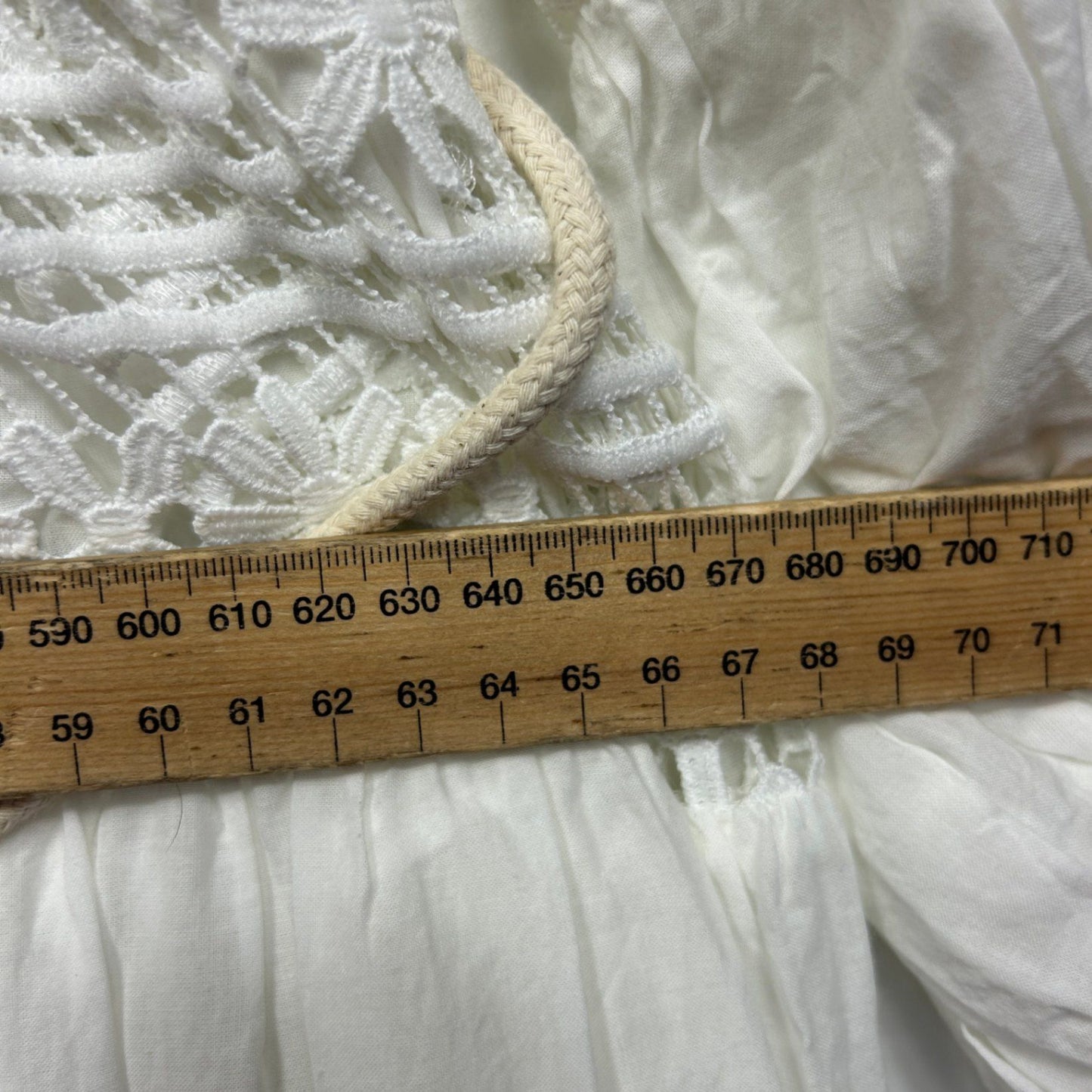 Bohemian Traders Boho Maxi Dress Size 18 2XL White Long Sleeve Long Length Crochet Trim