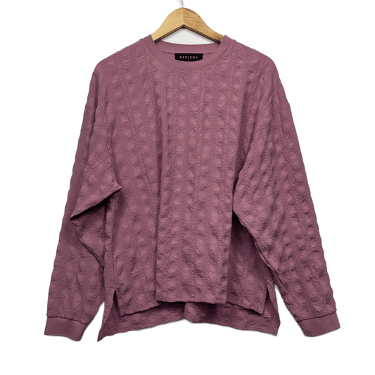 Decjuba Top Size 14 Large Pink Long Sleeve Textured