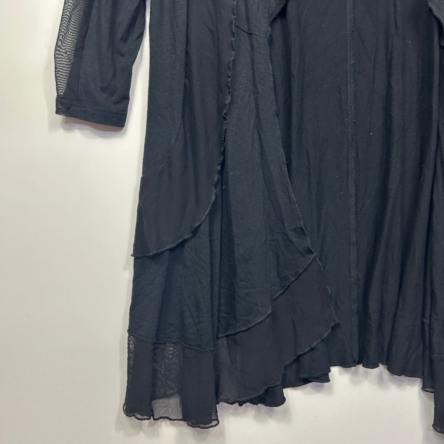 Taking Shape Jacket Top Cardigan Size 20 Black Long Sleeve Waterfall Open Front