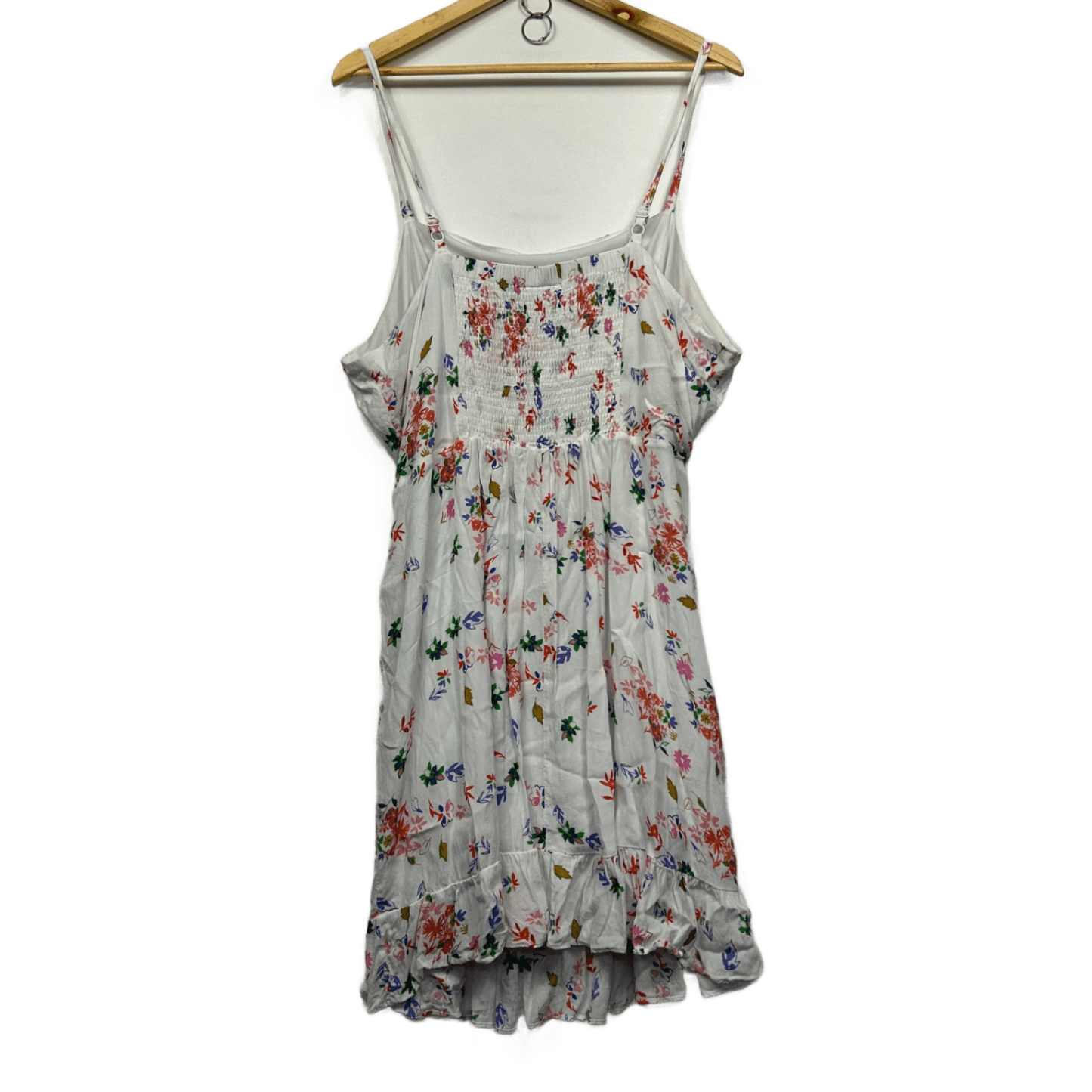 City Chic CCX Dress Size 20 Plus White Floral Sleeveless Wrap Front Viscose