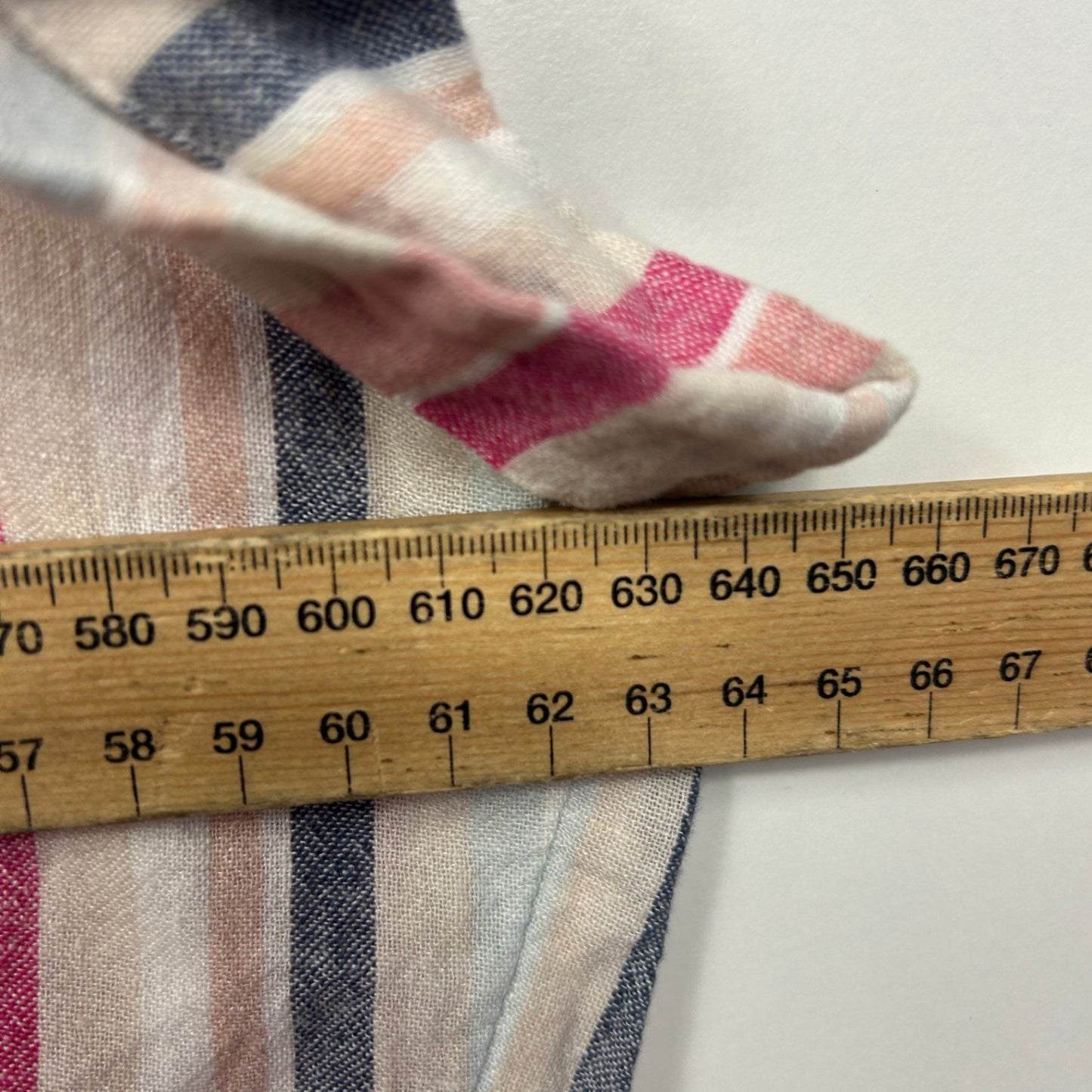 Target Linen Blend Top Size 14 Short Sleeve Button Up Striped