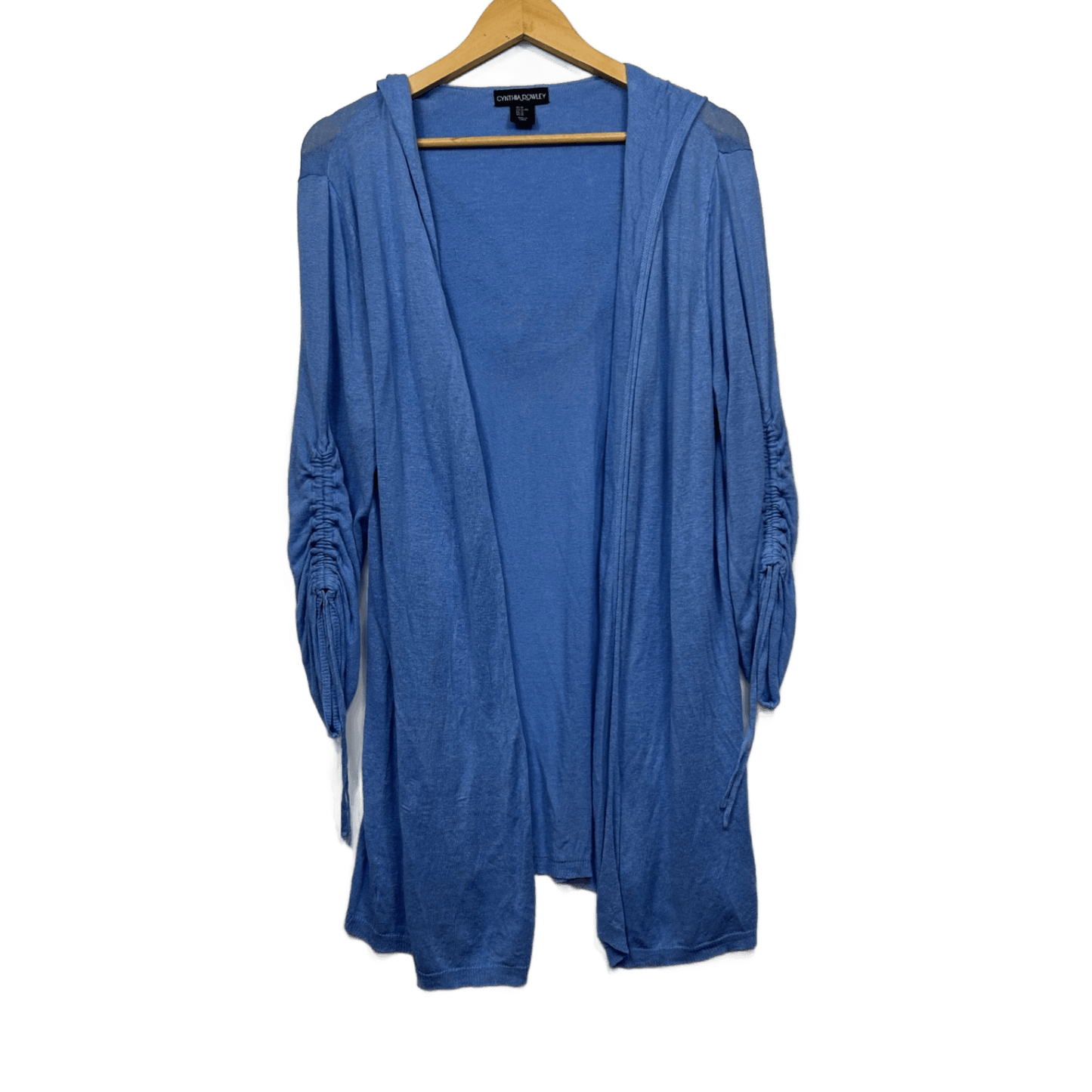 Cynthia Rowley Linen Blend Long Sleeve Hooded Cardigan Top Size 16 XL