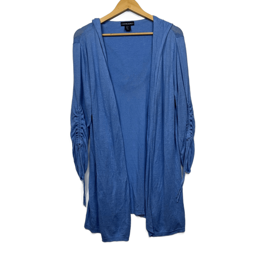Cynthia Rowley Linen Blend Long Sleeve Hooded Cardigan Top Size 16 XL