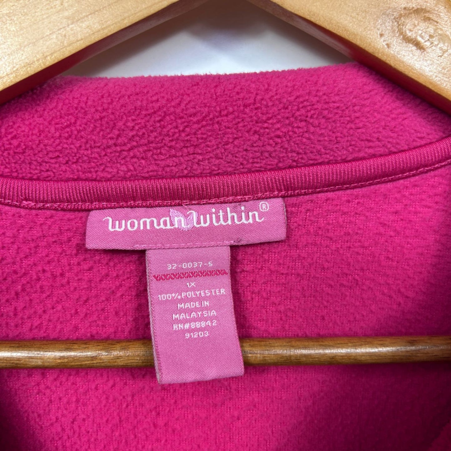 Woman Within Fleece Vest Size 18 16 1XL Pink Sleeveless Pockets