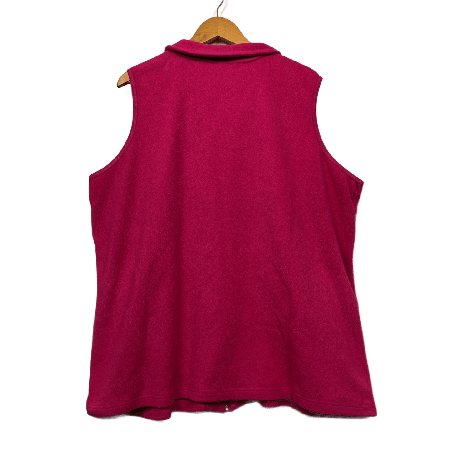 Woman Within Fleece Vest Size 18 16 1XL Pink Sleeveless Pockets