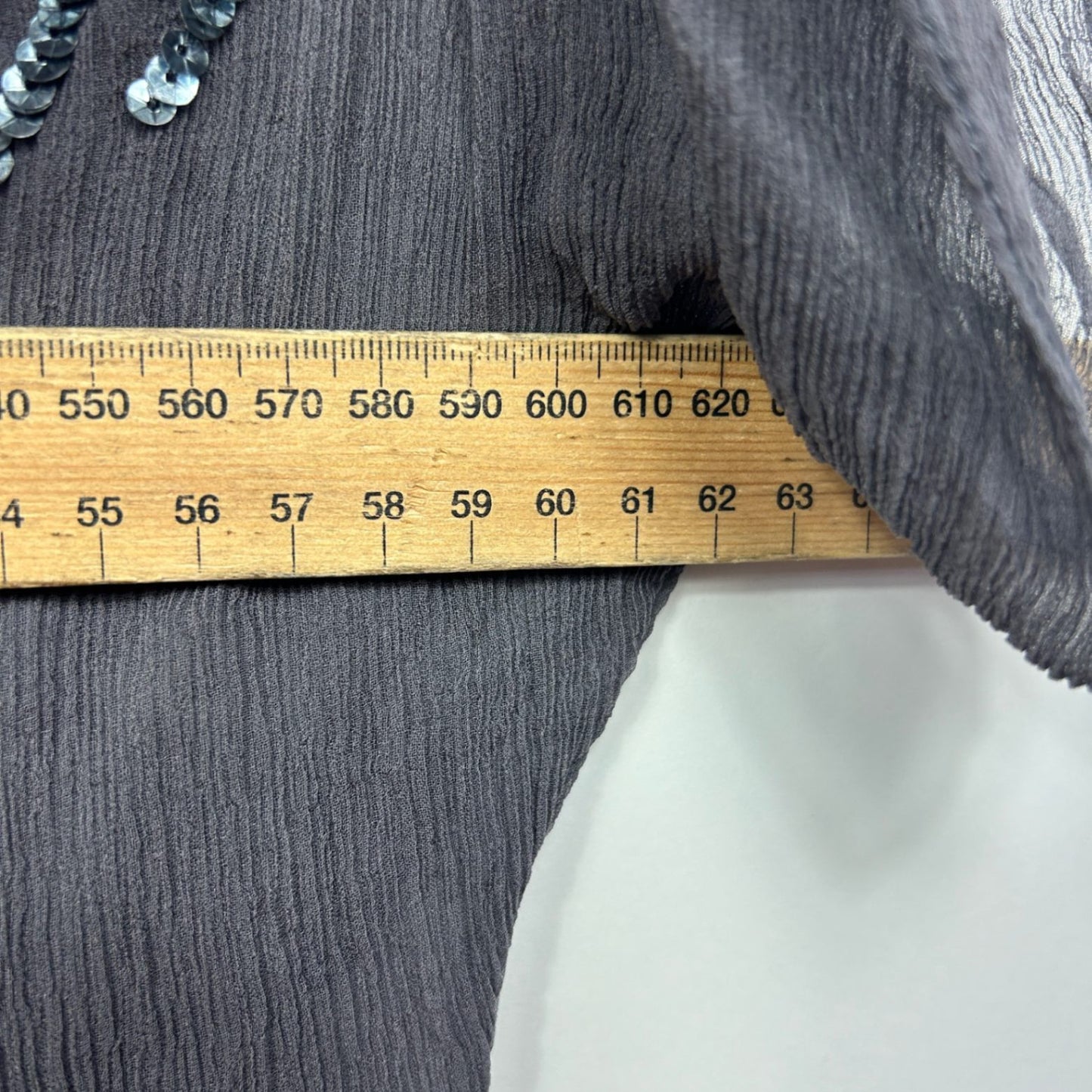 Eve Hunter Tunic Silk Top Size 20 Grey Sequins Short Sleeve Evening Occasional Cocktail