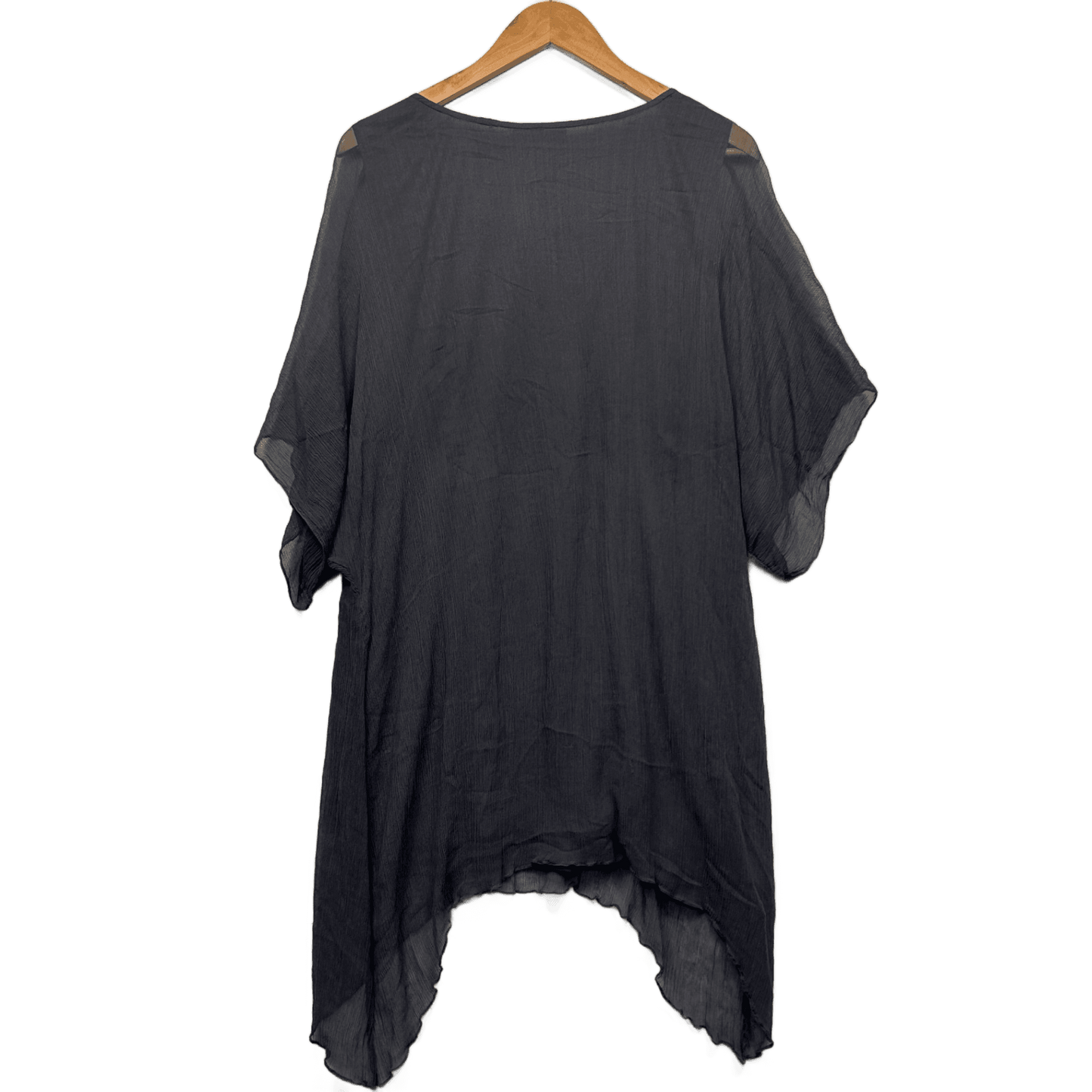 Eve Hunter Tunic Silk Top Size 20 Grey Sequins Short Sleeve Evening Occasional Cocktail