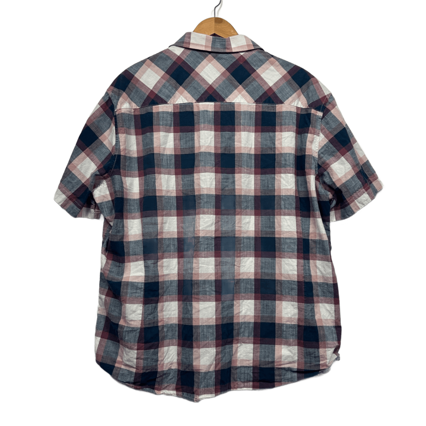 Johnny Bigg Mens Short Sleeve Button Up Casual Shirt Check Plaid Size 3XL