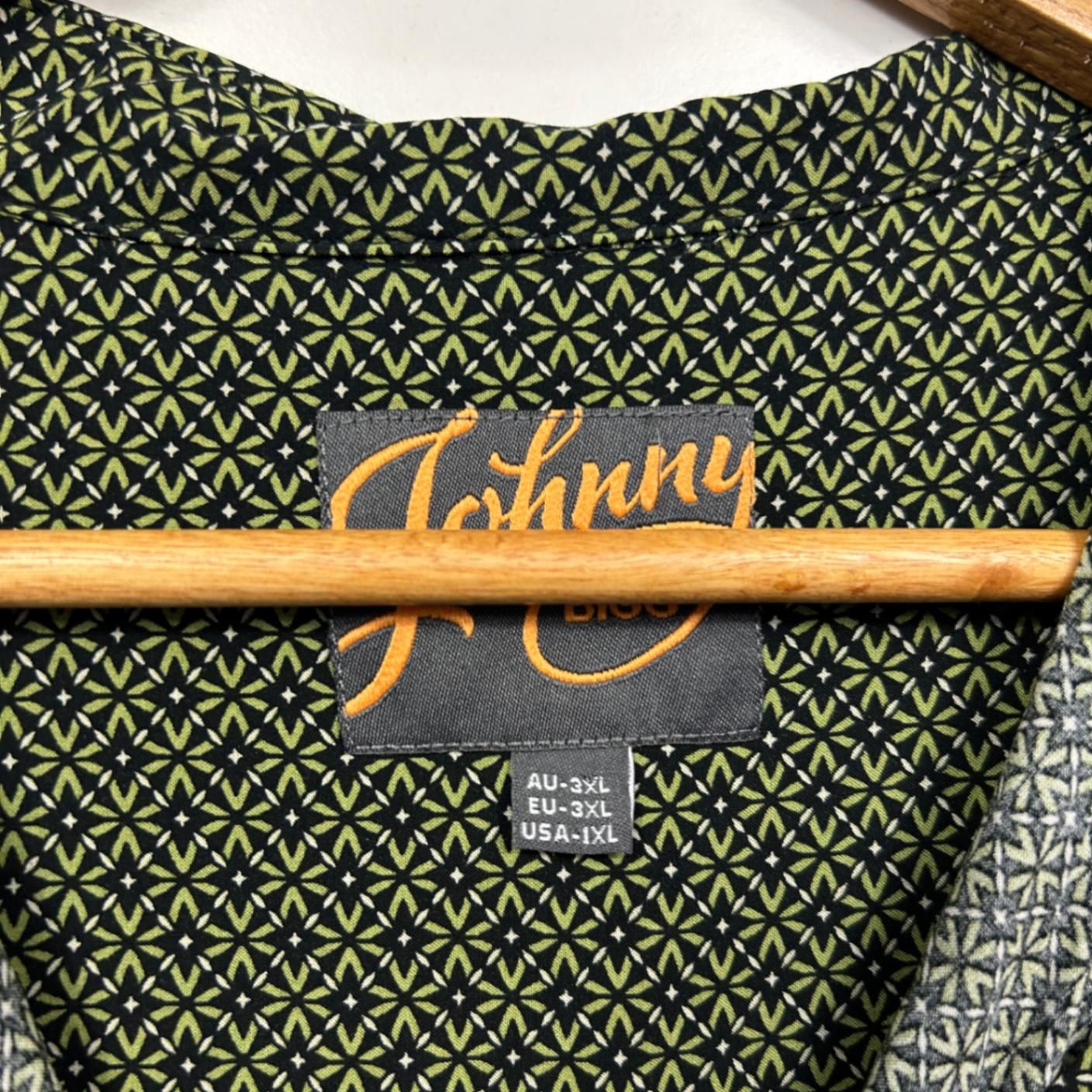 Johnny Bigg Shirt Size 3XL Green Short Sleeve