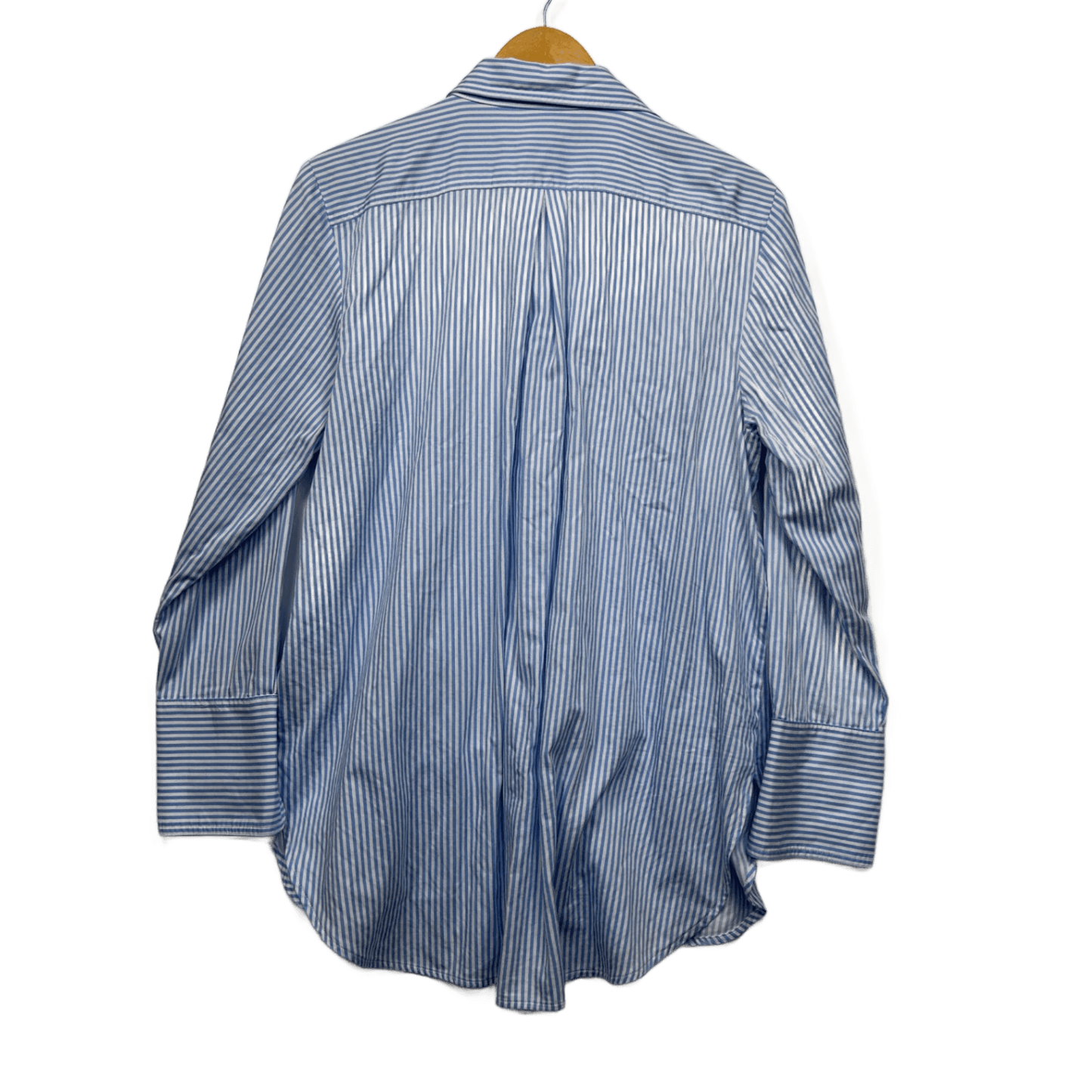 Sussan Long Sleeve Shirt Size 14 Cotton Blue White Striped Button Up