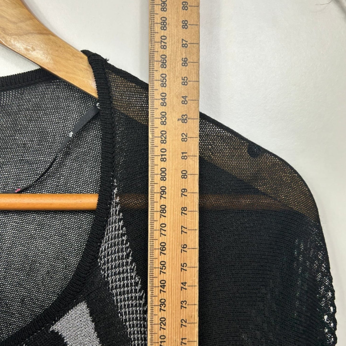 Taking Shape Black Sheer Knit Top Size 18 20 22 Geometric Layering Evening Wear