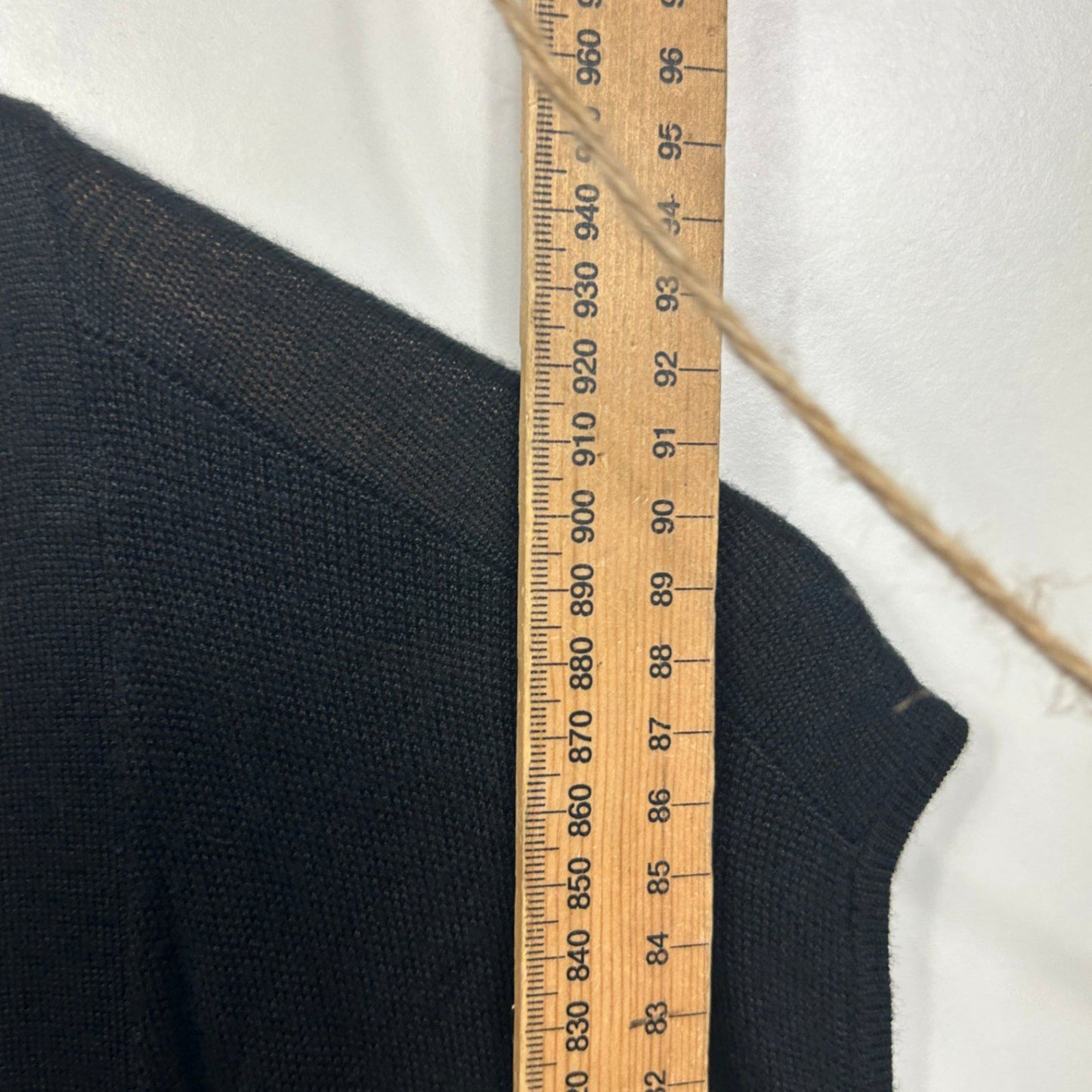 Millers Black Sheer Drape Vest Cardigan Size 16-18 Sleeveless Lightweight Layering Open