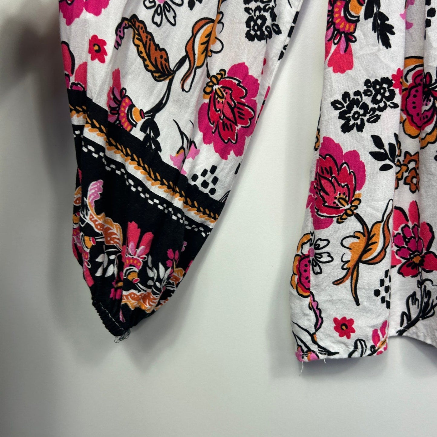 Rockmans Long Sleeve Blouse Size 16 Boho Floral Multicoloured