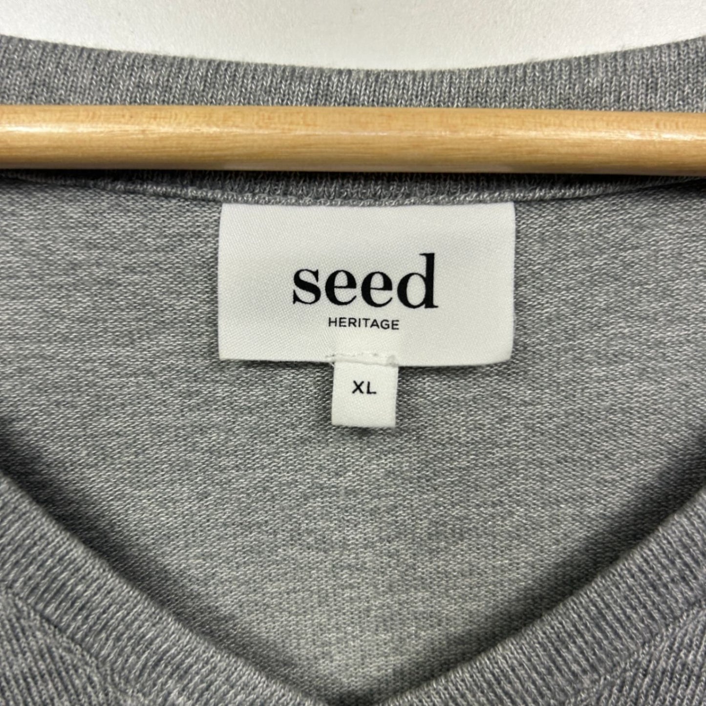Seed Heritage Size 16 18 Grey V-Neck Long Sleeve Relaxed Fit Lightweight Top Jumper