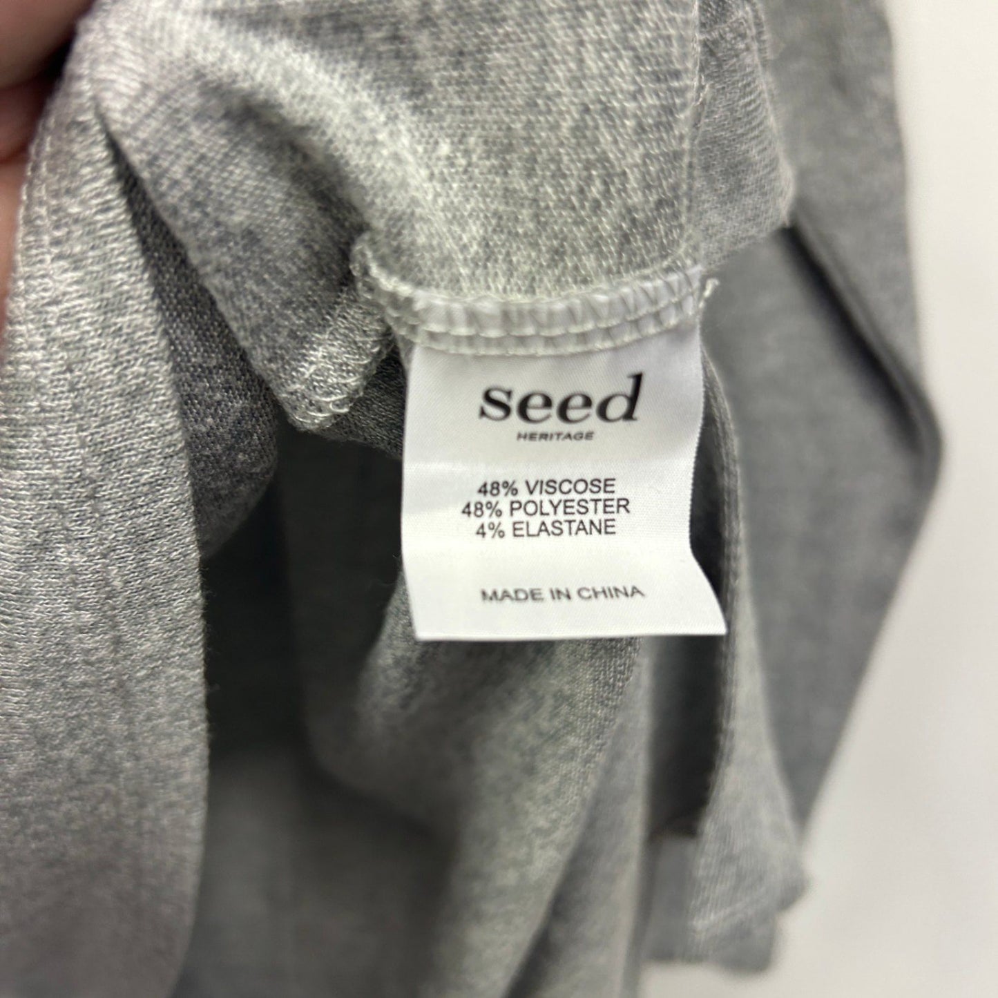 Seed Heritage Size 16 18 Grey V-Neck Long Sleeve Relaxed Fit Lightweight Top Jumper