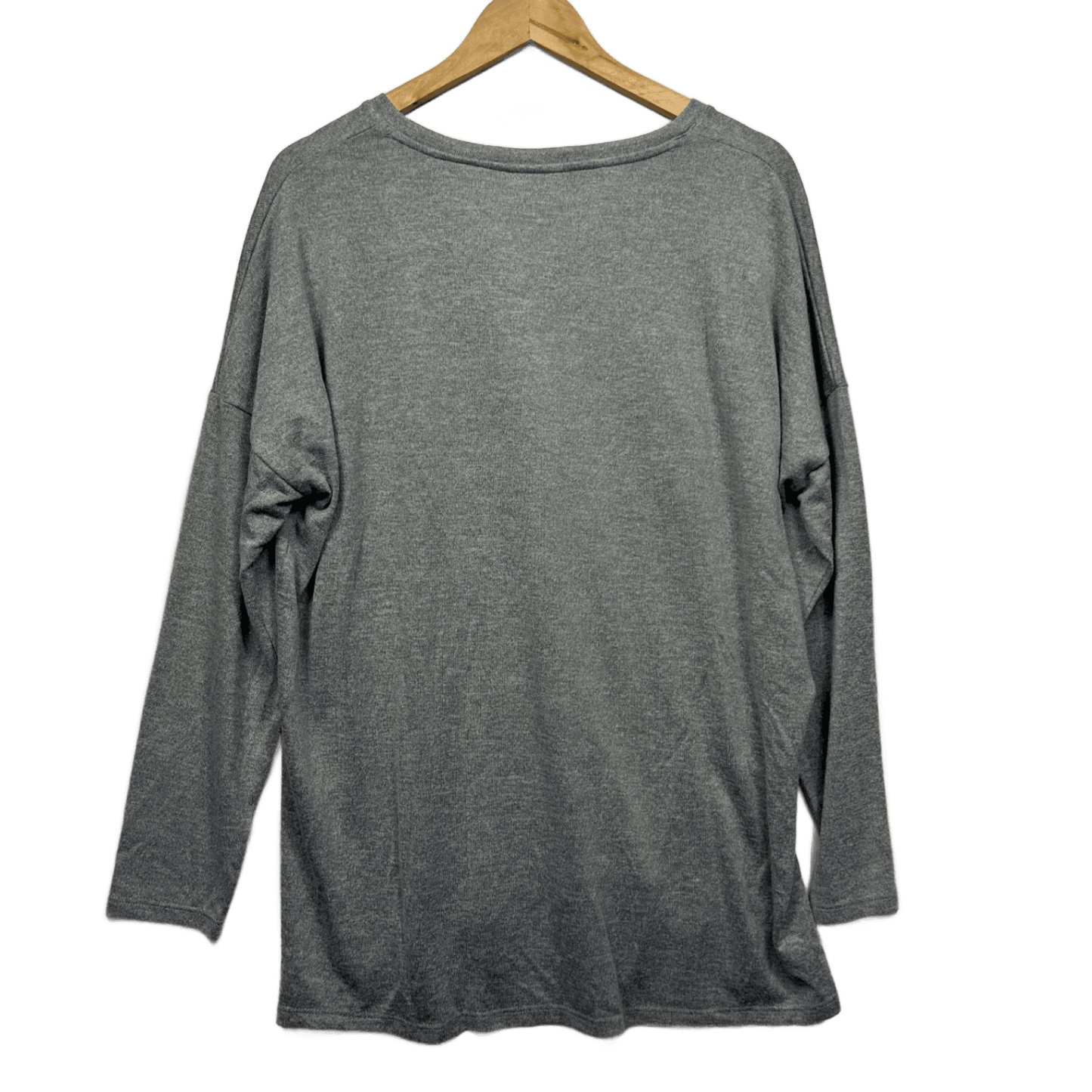 Seed Heritage Size 16 18 Grey V-Neck Long Sleeve Relaxed Fit Lightweight Top Jumper