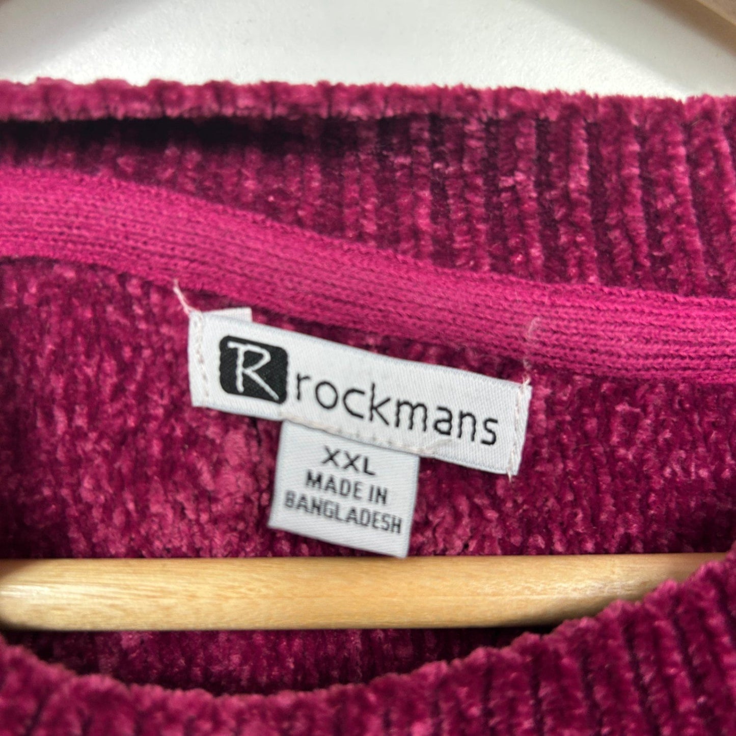 Rockmans Chenille Cable Knit Jumper Size 16 18 Berry Red Soft Cozy Sweater