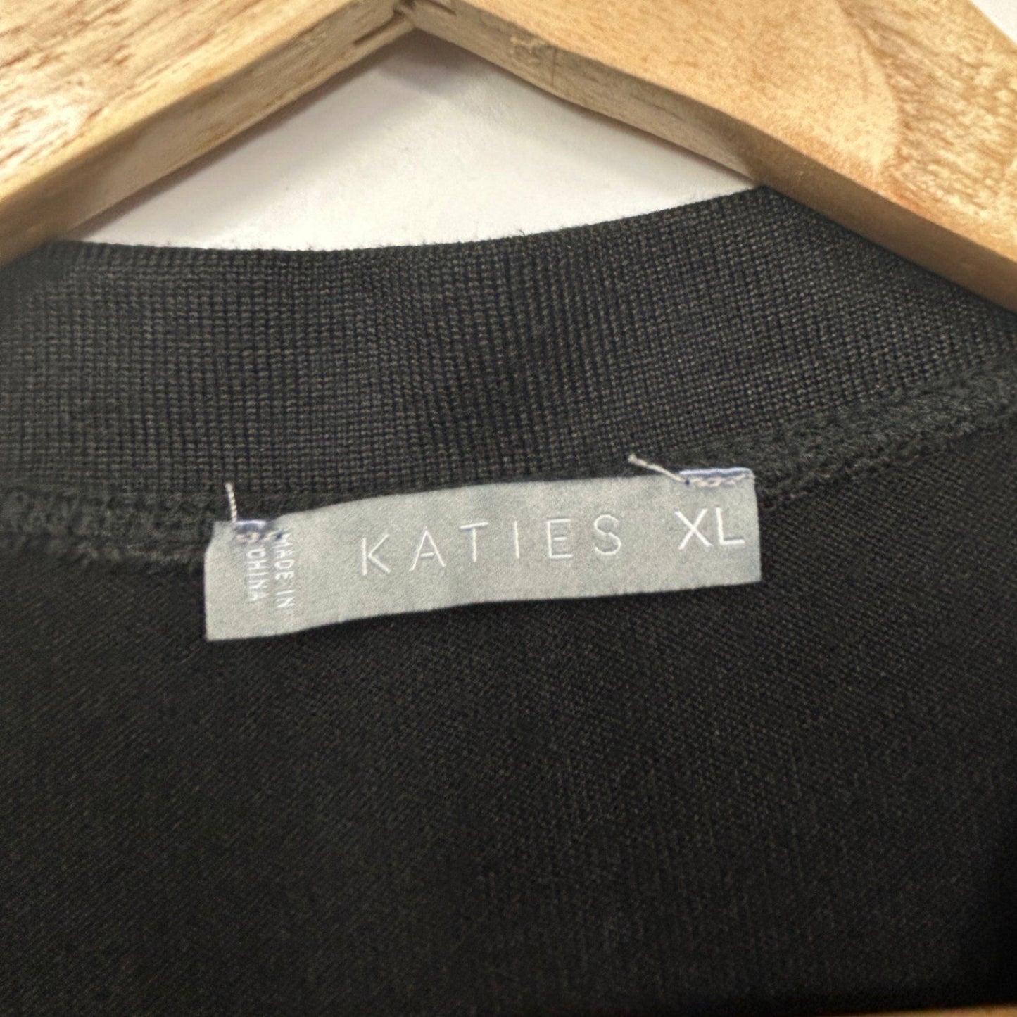 Katies Cardigan Jumper Size XL Black Long Sleeve Button up Knit