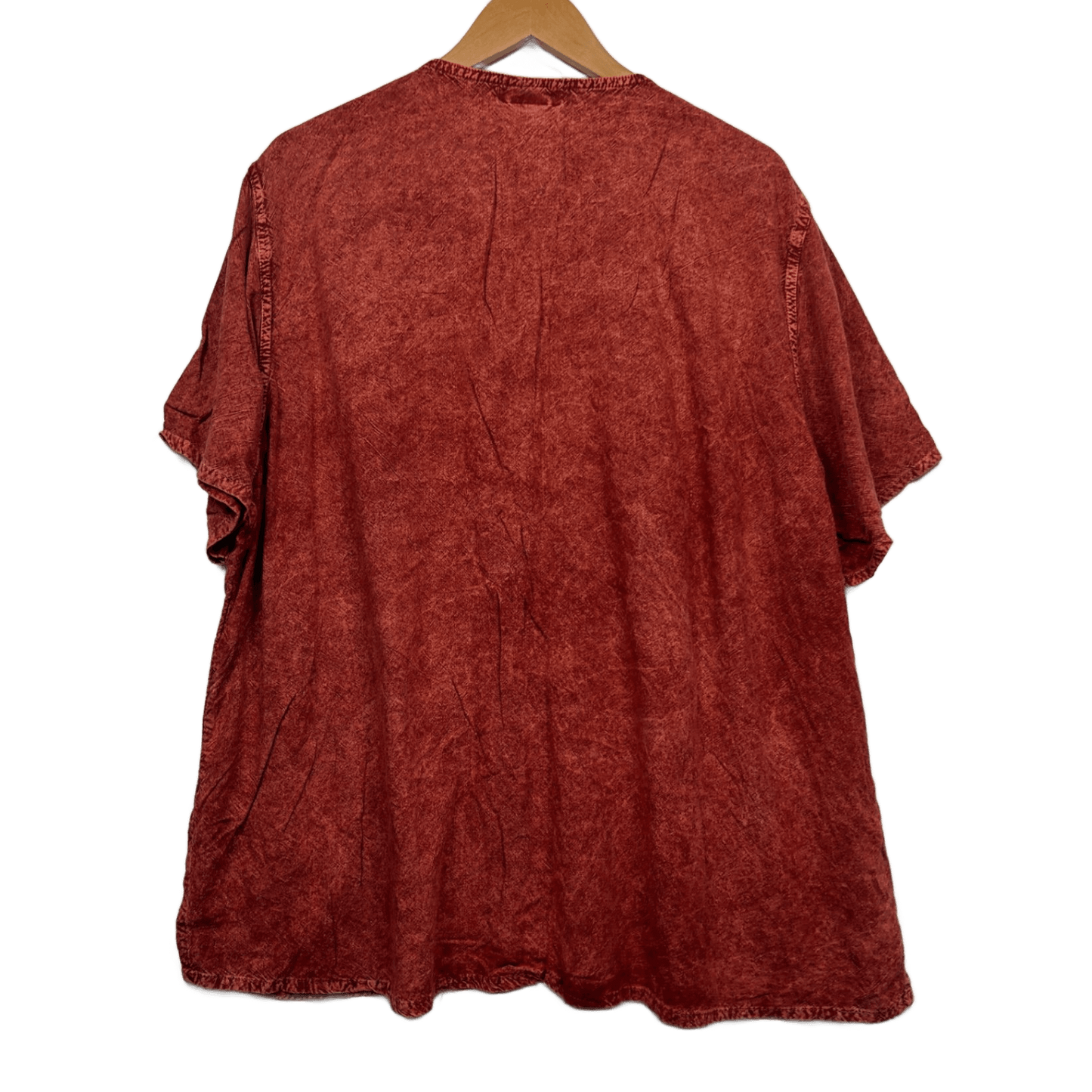 Boho Top Size 22 24 Orange Rust Hippie Embroidered Peasant