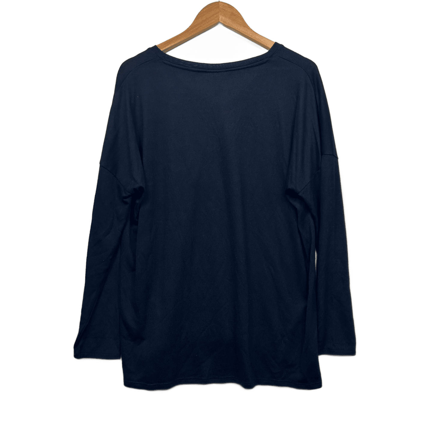 Seed Heritage Knit Top Size 16 XL Navy Long Sleeve Lightweight Viscose Blend