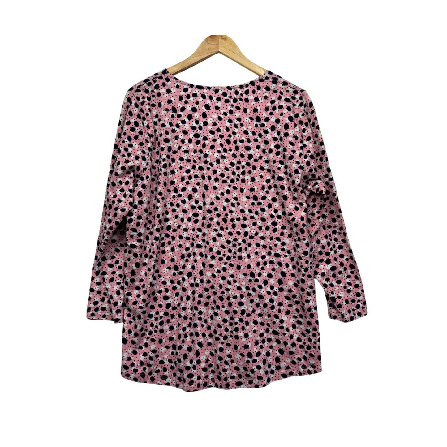 Virtuelle Long Sleeve Top Size 16 Plus Small Pink Black