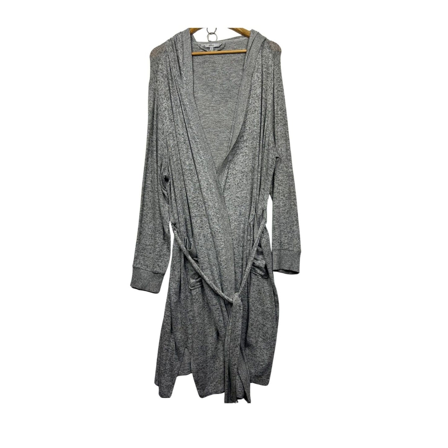 Target Wrap Cardigan Size 16 18 Grey Longline Long Sleeve Knit Viscose Blend