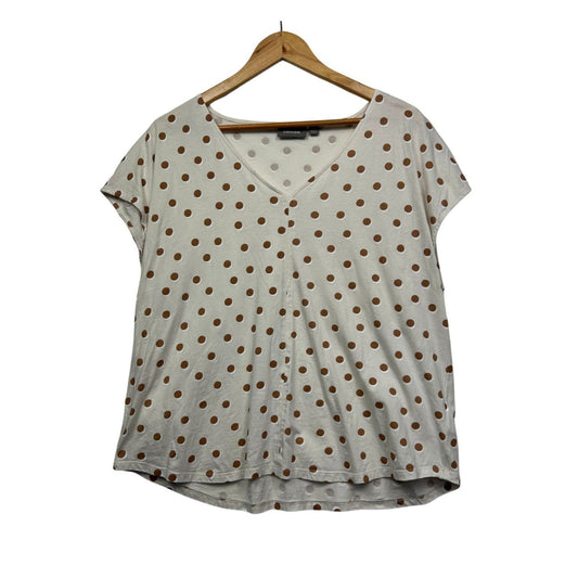 Sussan T-Shirt Top Size 16 XL Short Sleeve Polka Dots 100% Australian Cotton