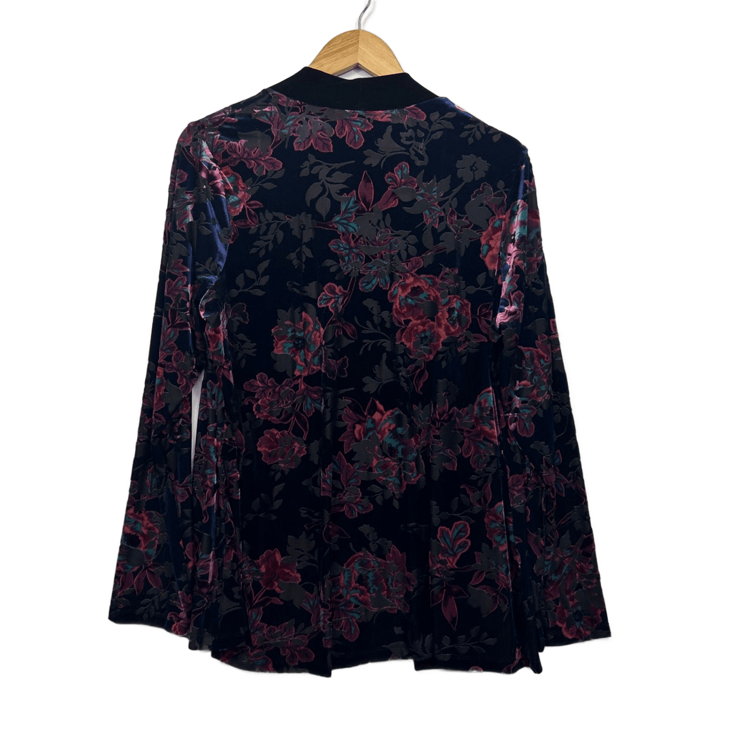 Millers Velvet Top Jacket Size 14 Black Floral Multicoloured Long Sleeve Boho