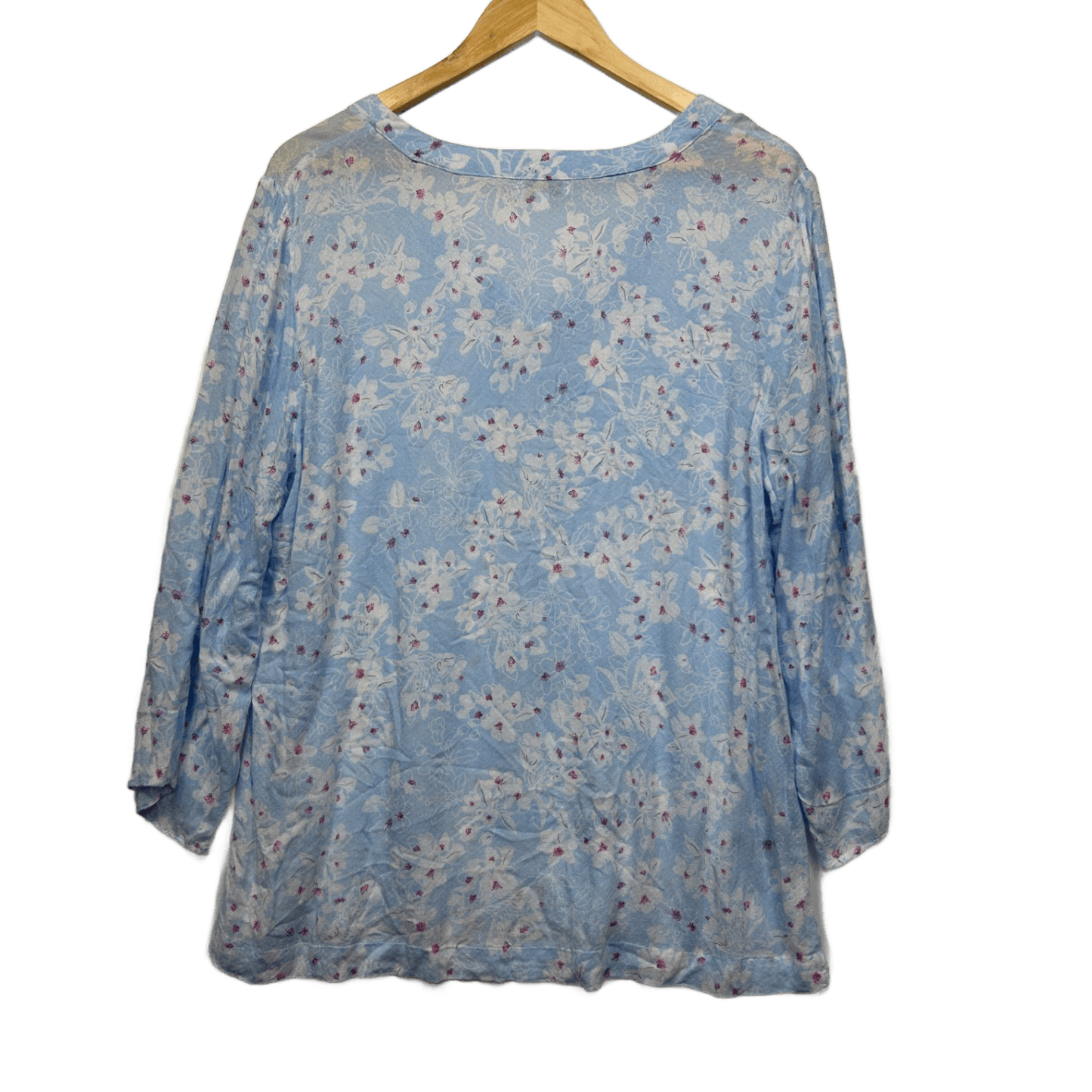 W Lane Top Size 16 Long Sleeve Blue Floral